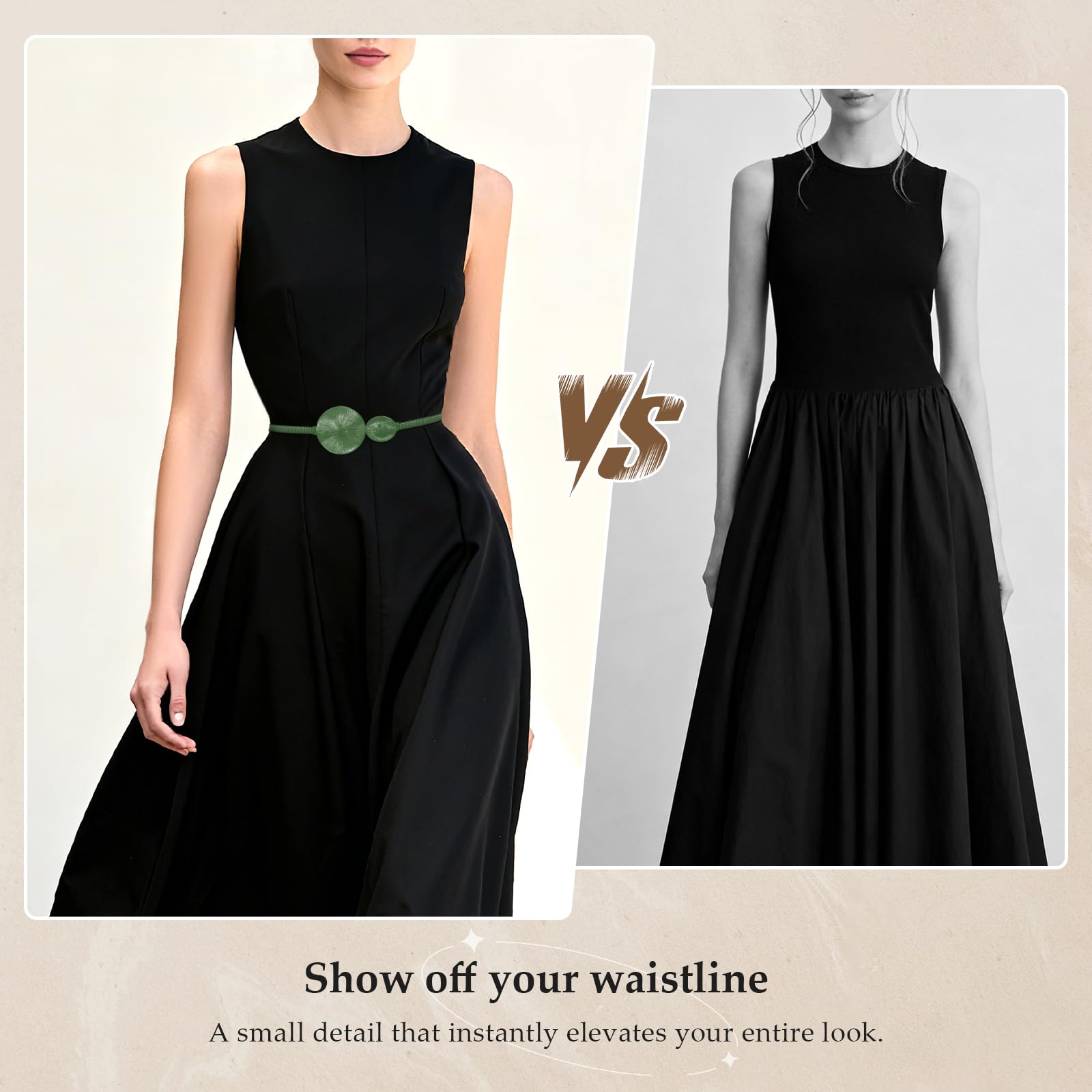 Skinny Stretch Thin Chain Belt For Dress