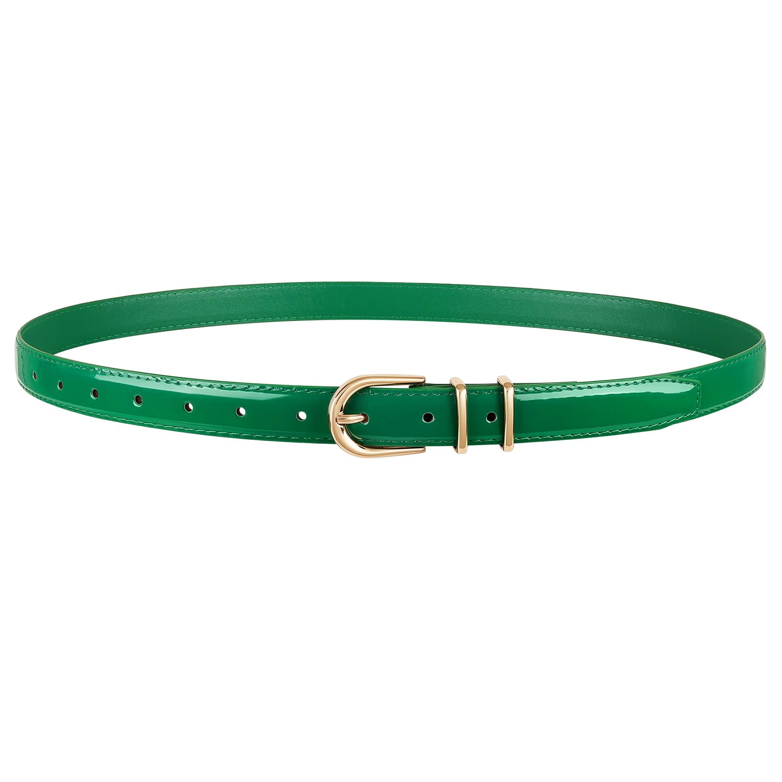 Women Skinny Vegan Leather Belt for Jeans