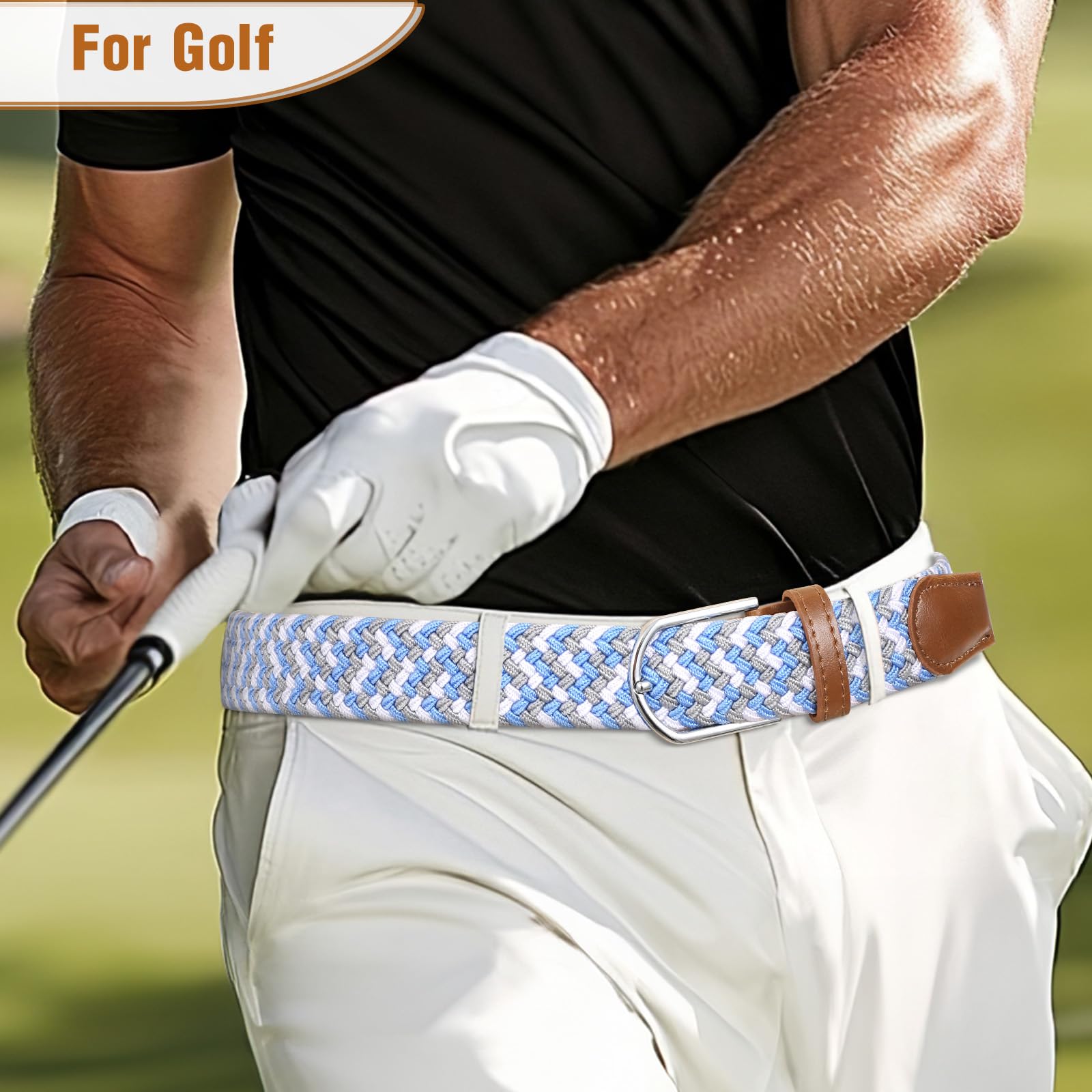 Braided Stretch Belt for Men Women
