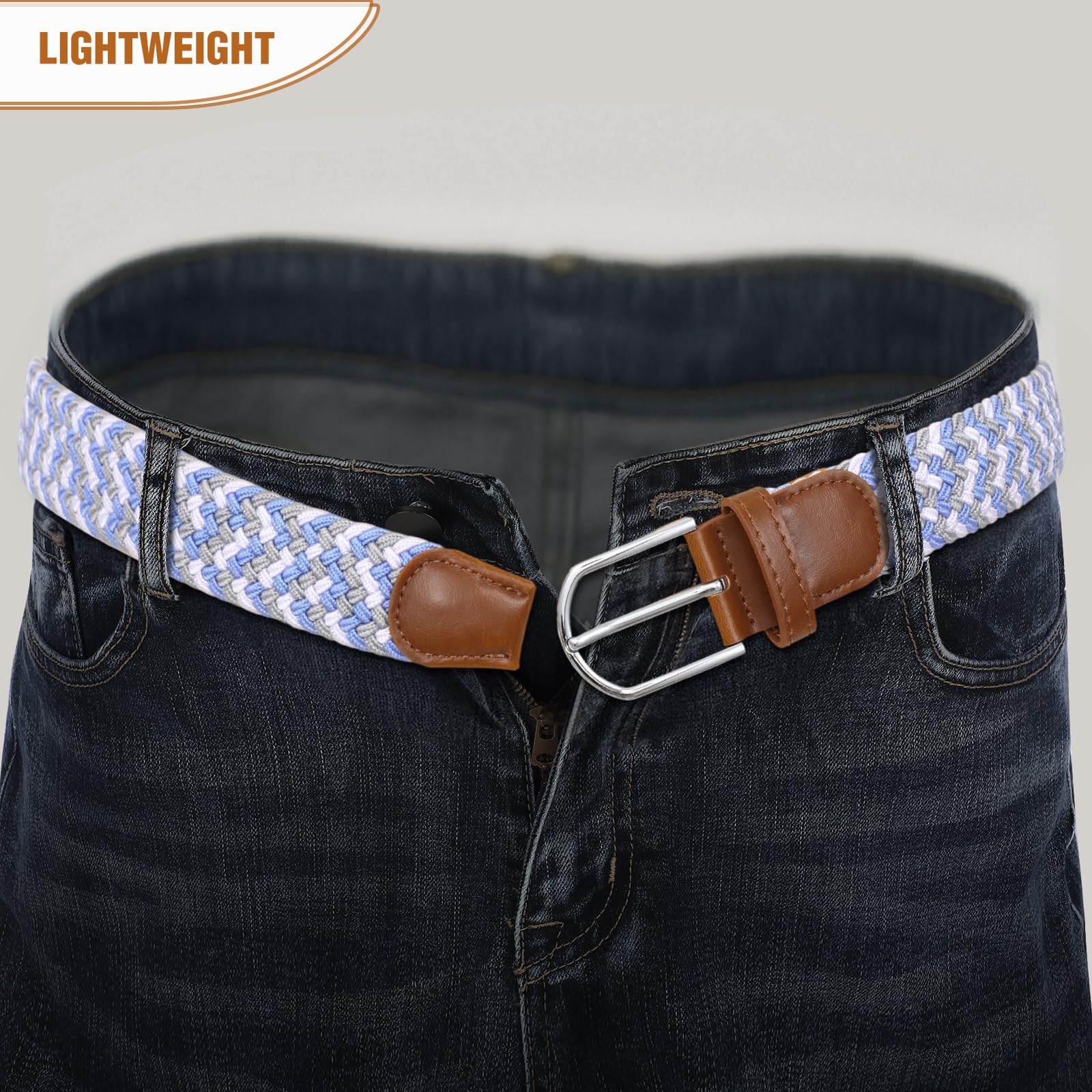 Braided Stretch Belt for Men Women
