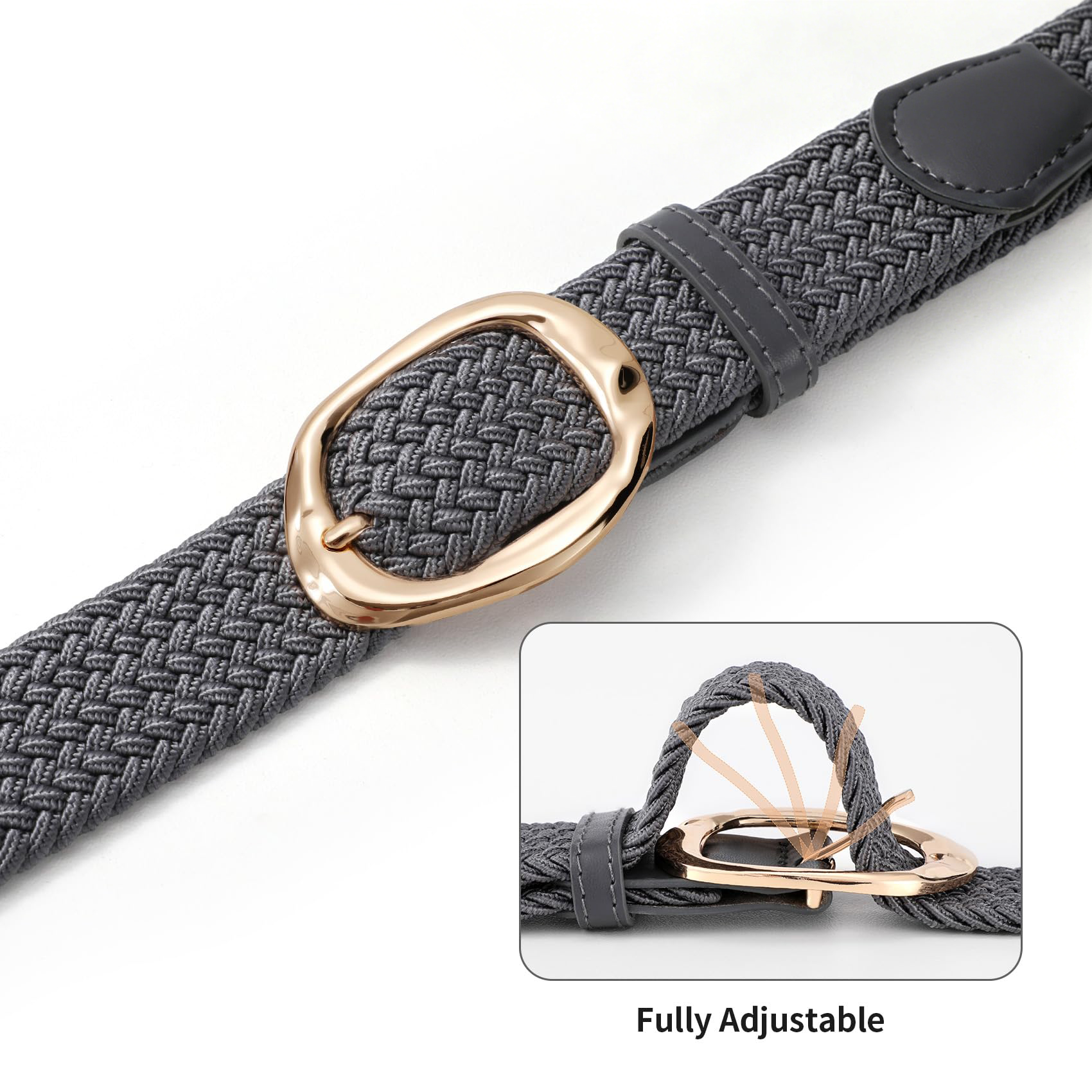 Women Braided Elastic Belt For Golf
