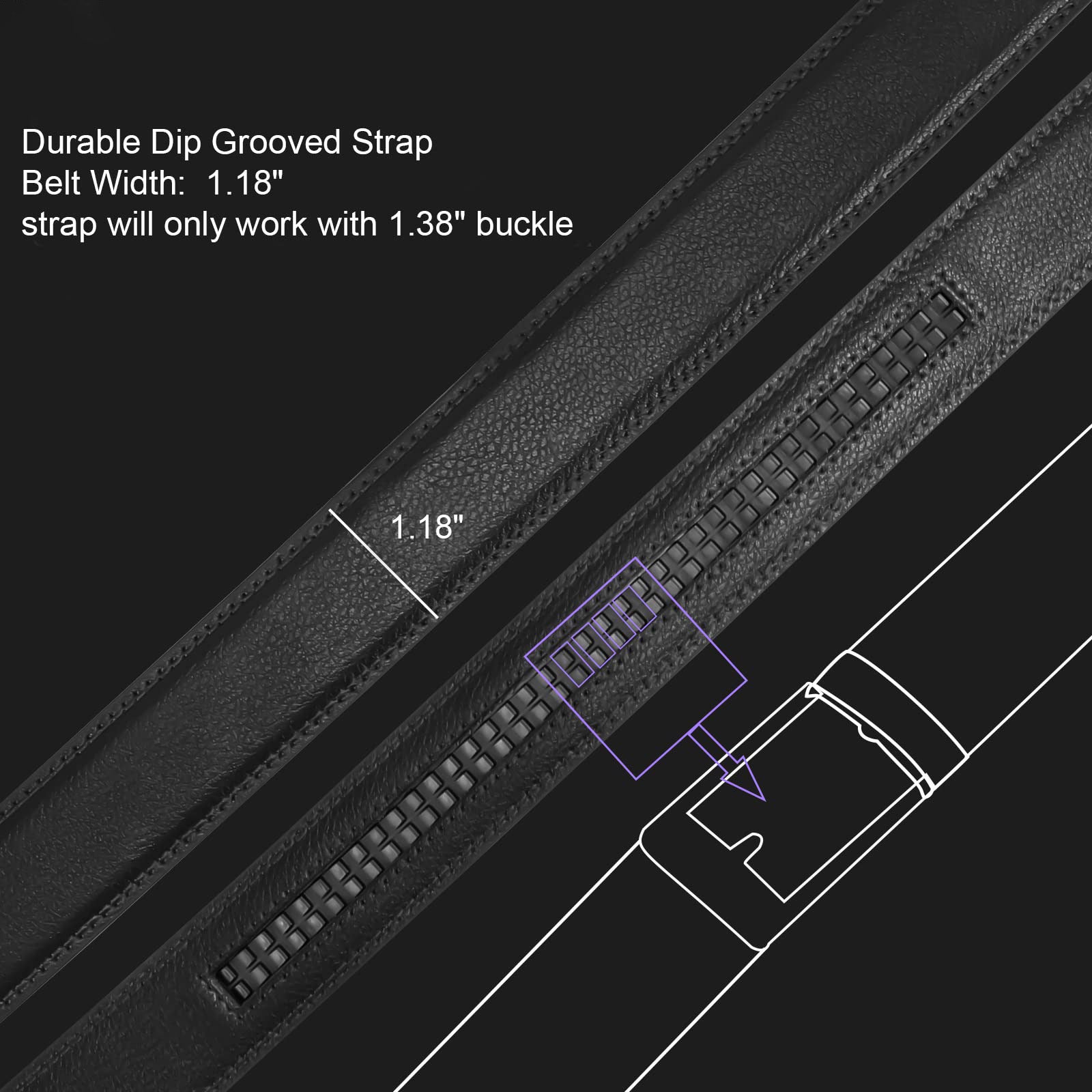 Leather Belt Strap 30mm/1.18" Replacement Without Buckle