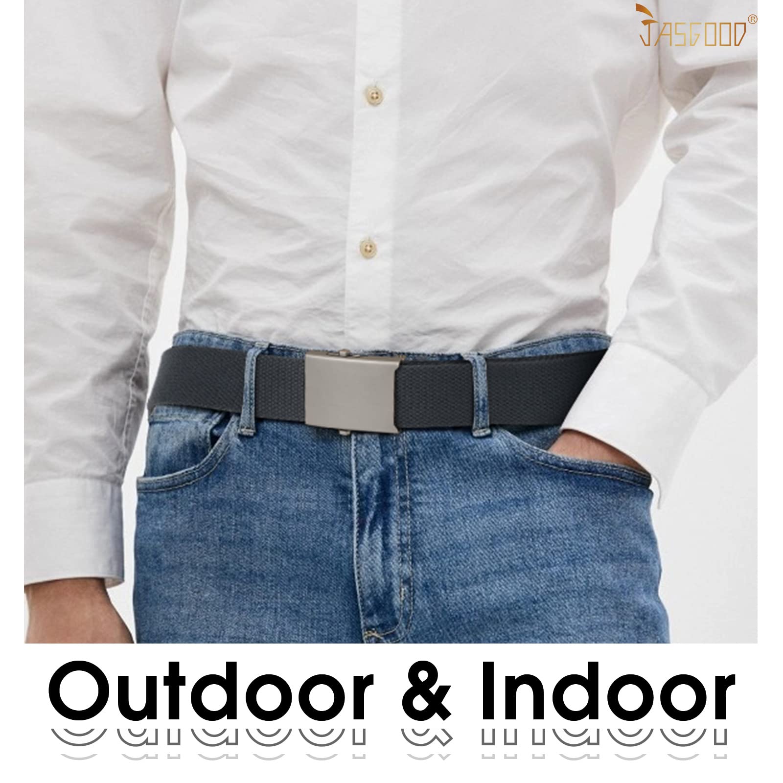 2 Pack Canvas Web Belt with Metal Buckle