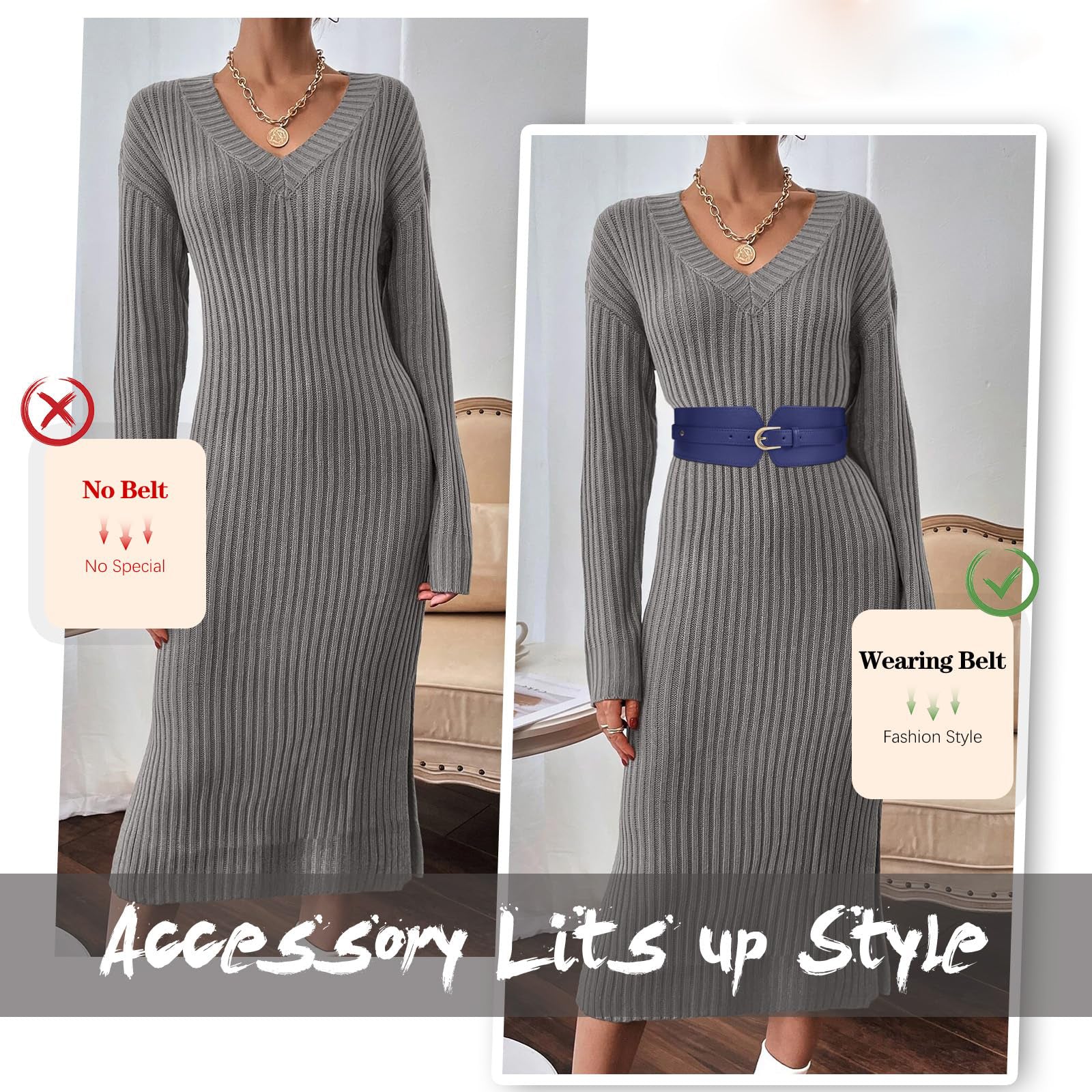 Gold Buckle Stretchy Outfit Belt - JASGOOD OFFICIAL