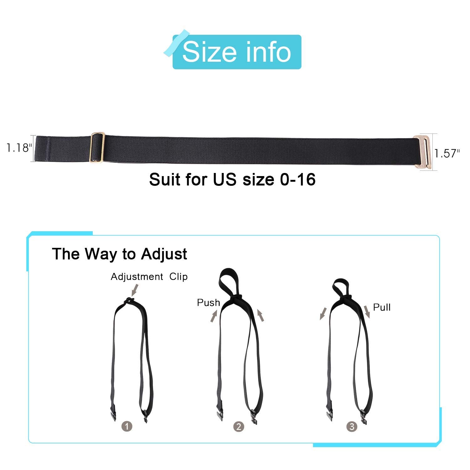 1-pack Invisible Elastic Web Strap Belt