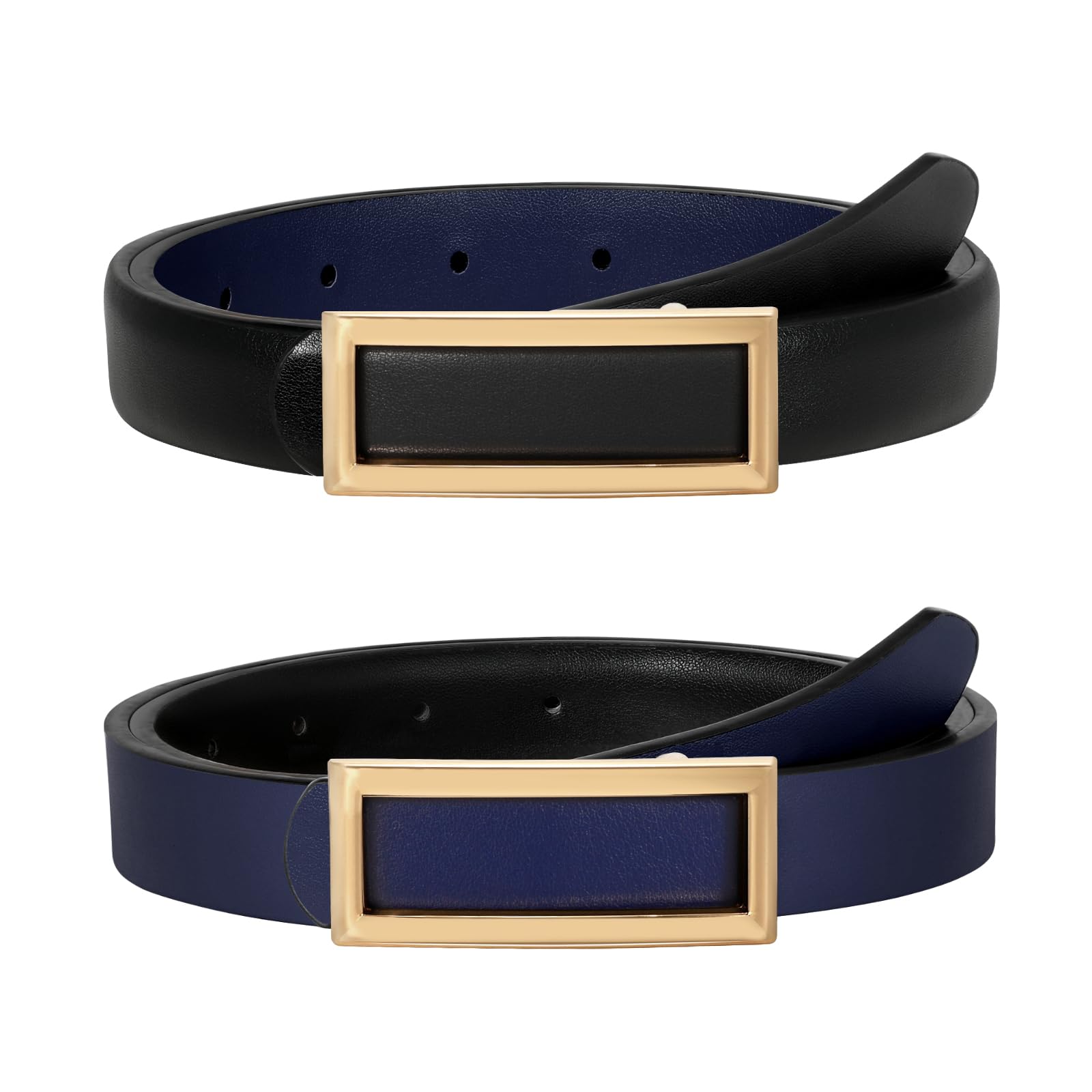 Reversible Waist Belt with Square Buckle