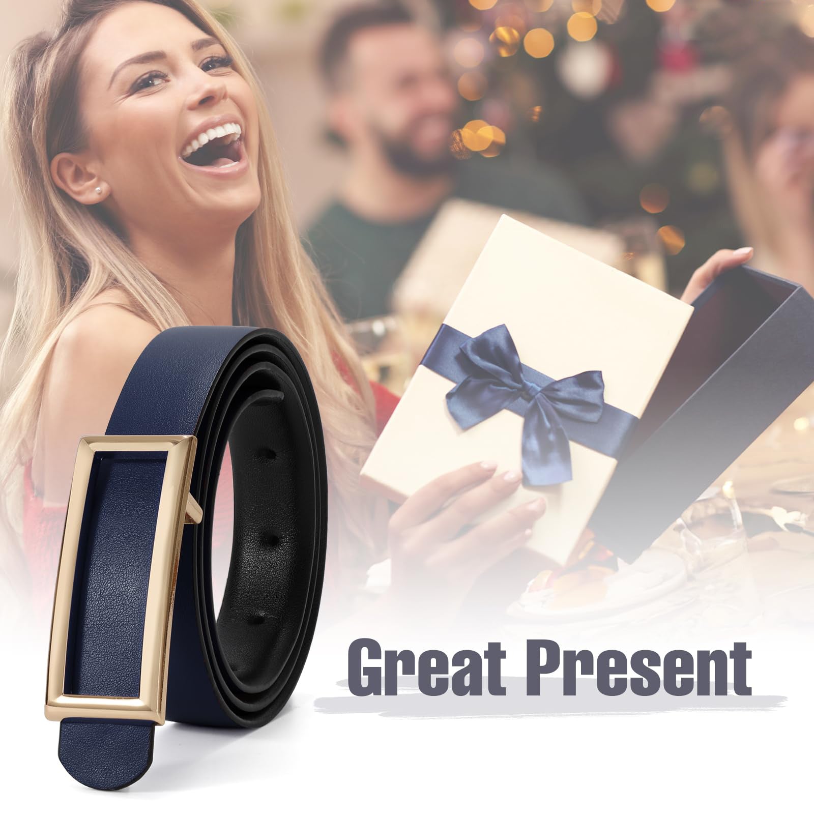 Reversible Waist Belt with Square Buckle