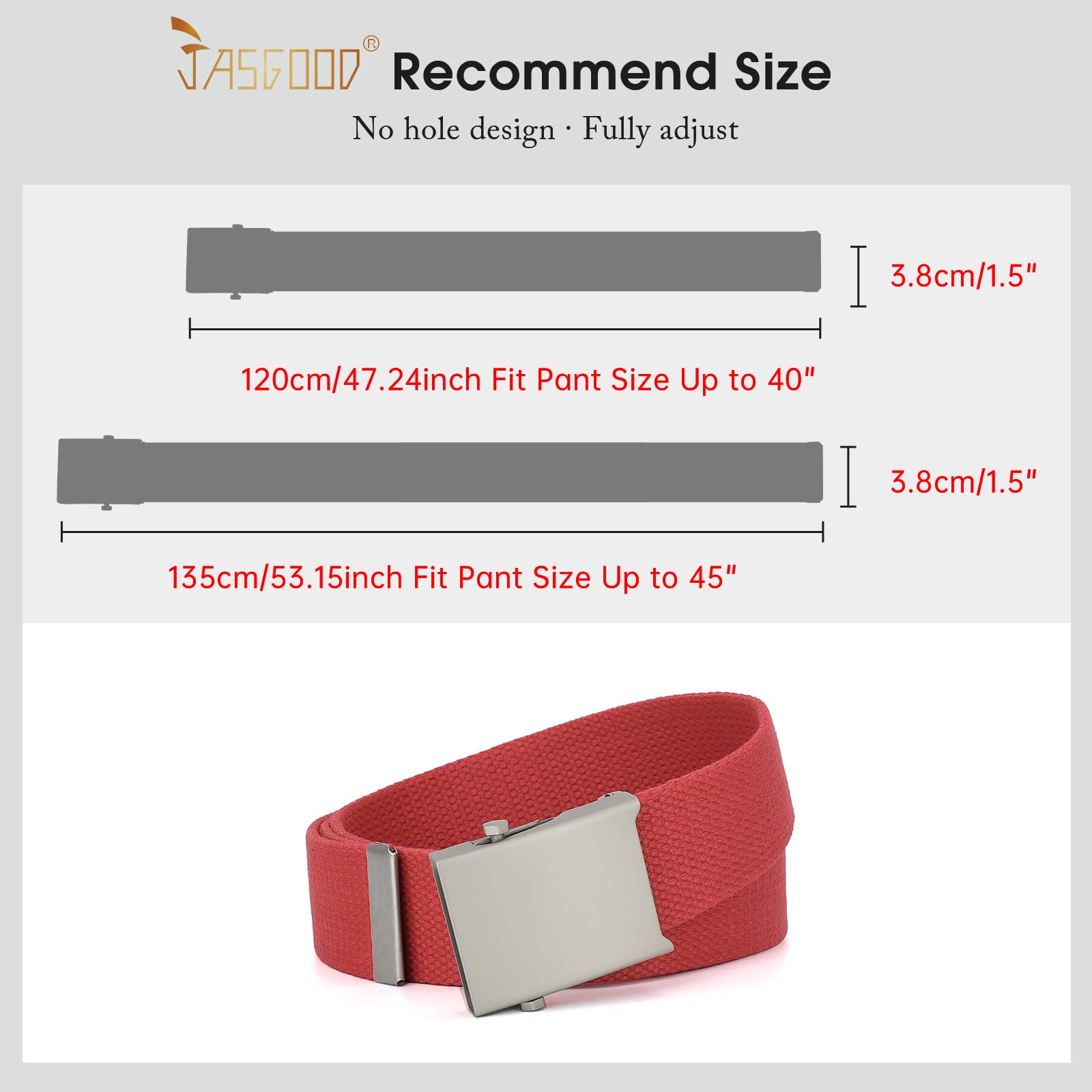 2 Pack Canvas Web Belt with Metal Buckle