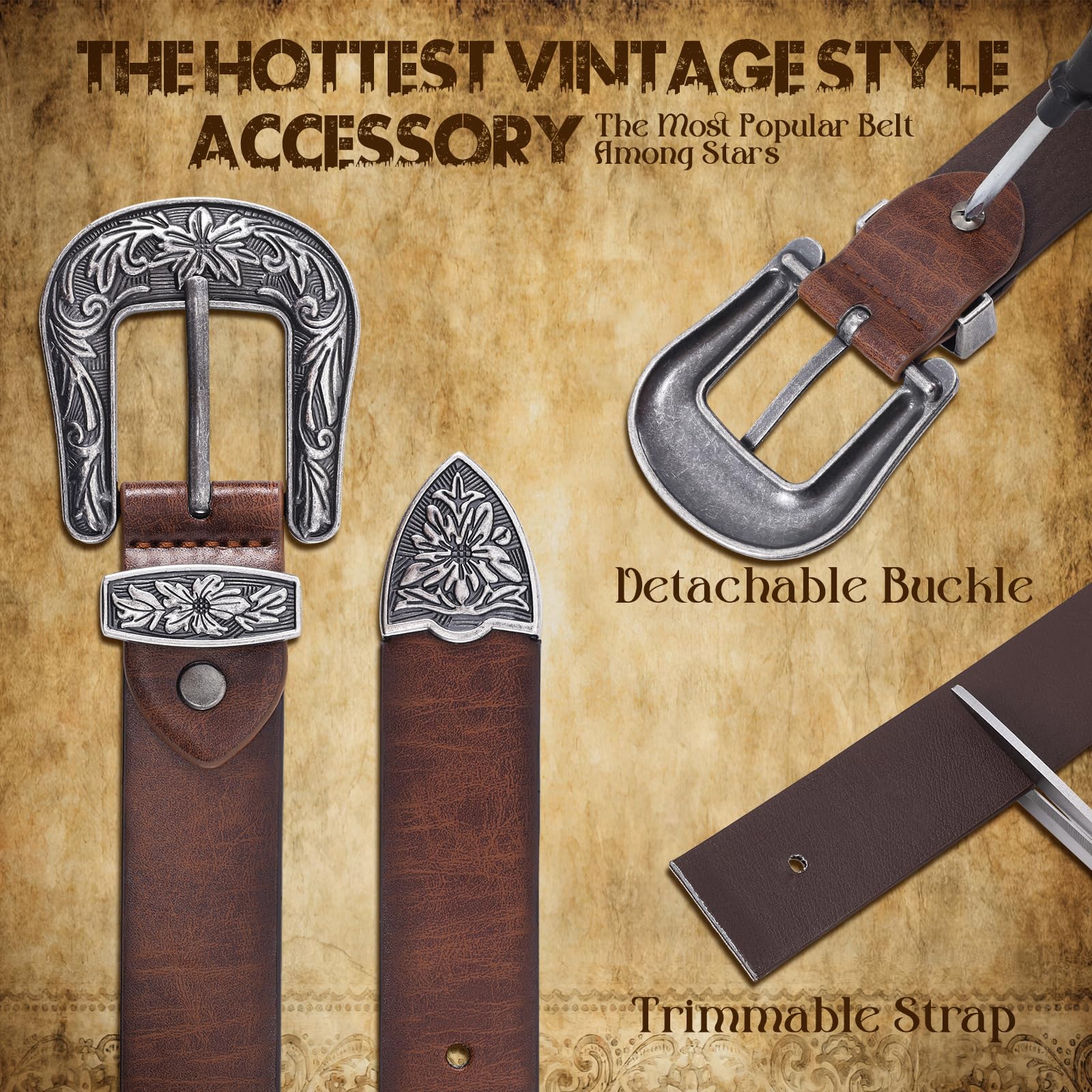 Vintage Western Design Belt for Pants Jeans Dresses - JASGOOD OFFICIAL
