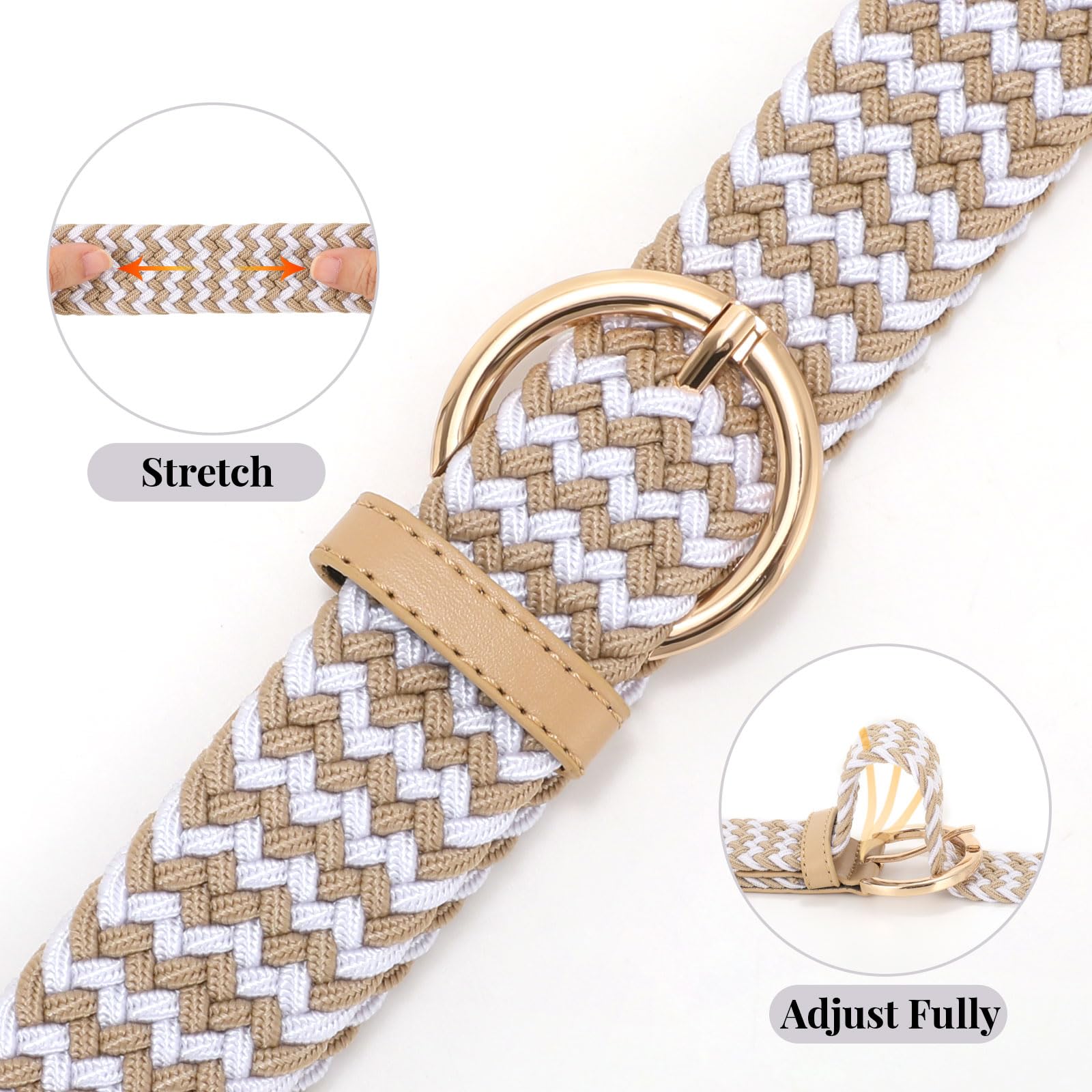 Women Men Woven Elastic Stretch Braided Waist Belt