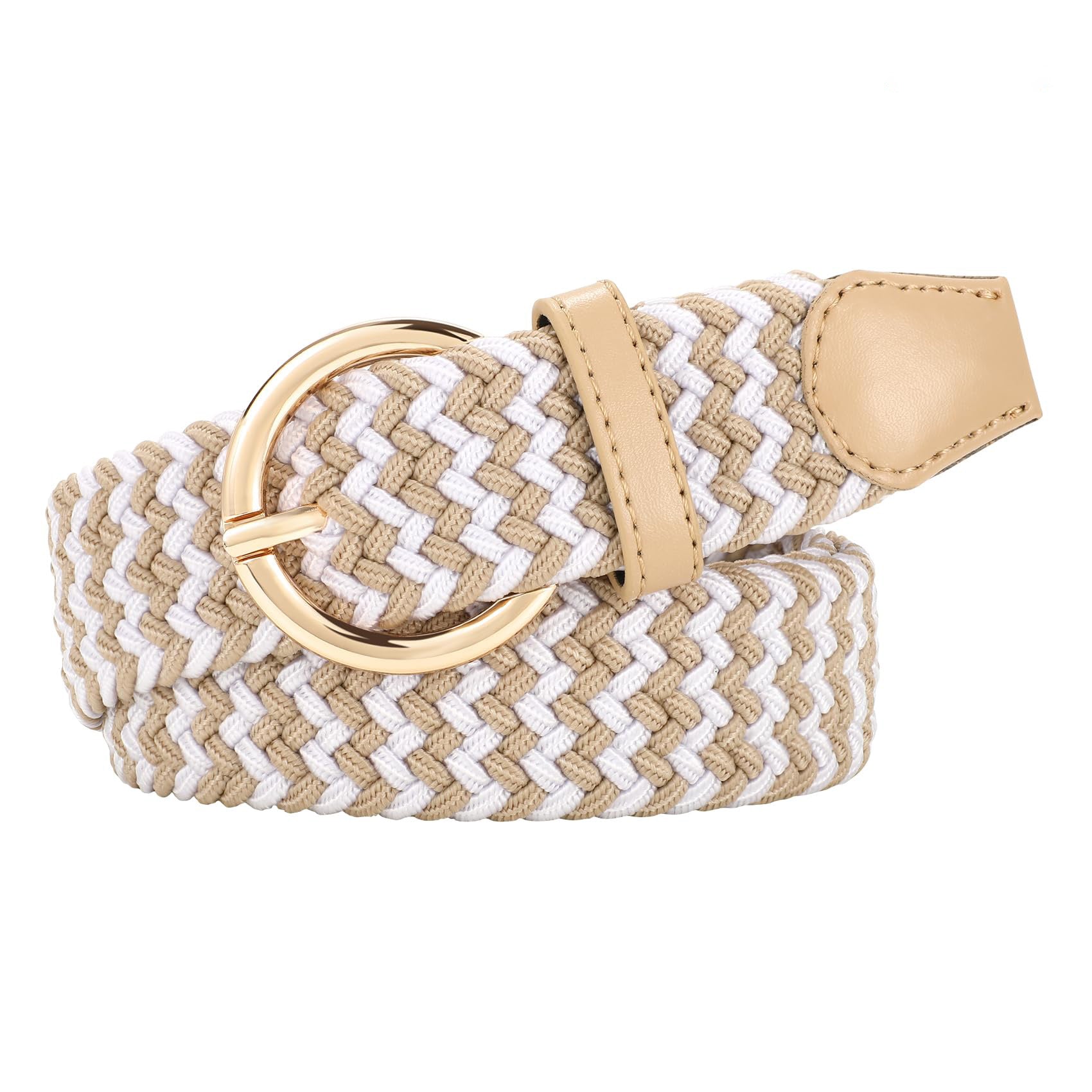 Women Men Woven Elastic Stretch Braided Waist Belt