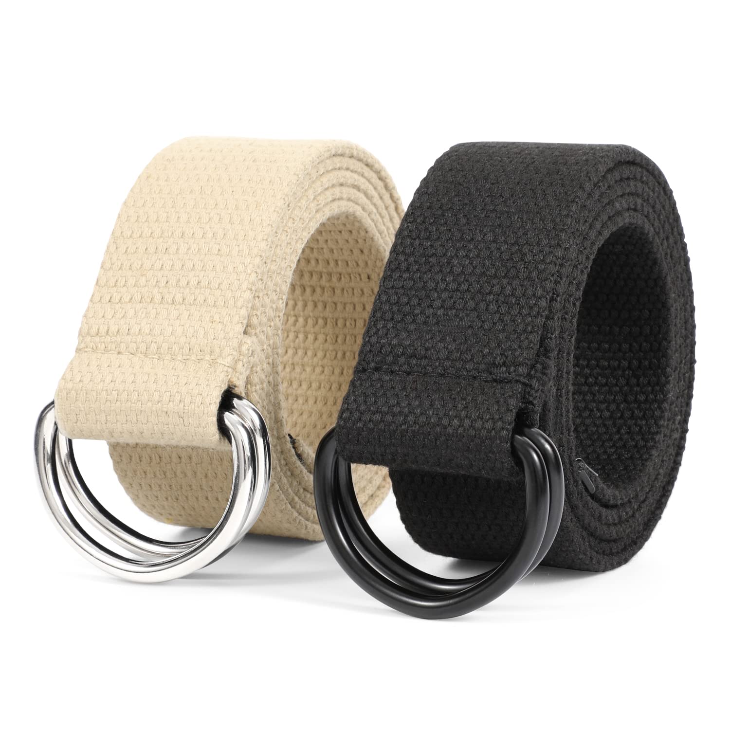 Double D-ring Design Canvas Belt For Men Women