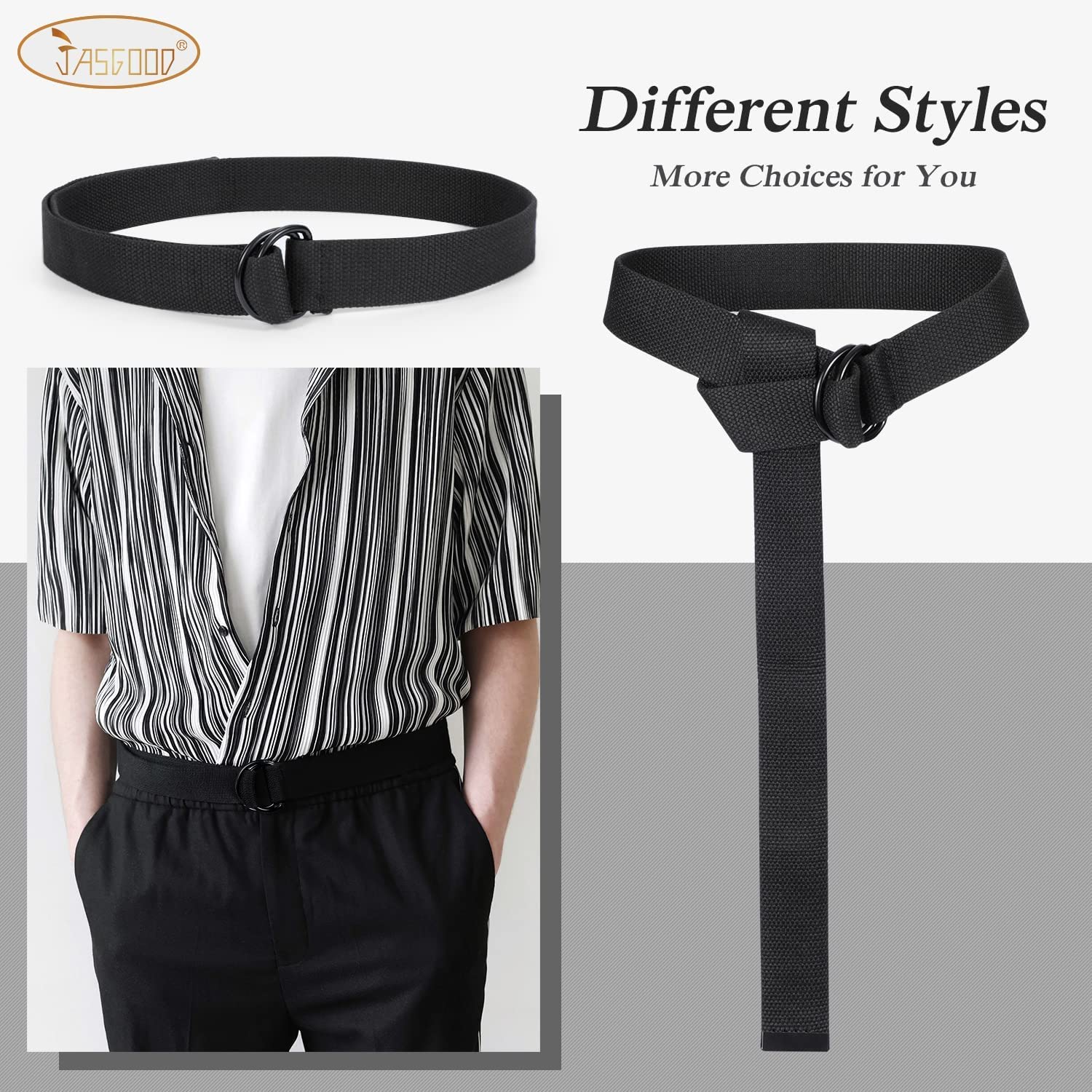 Double D-ring Design Canvas Belt For Men Women