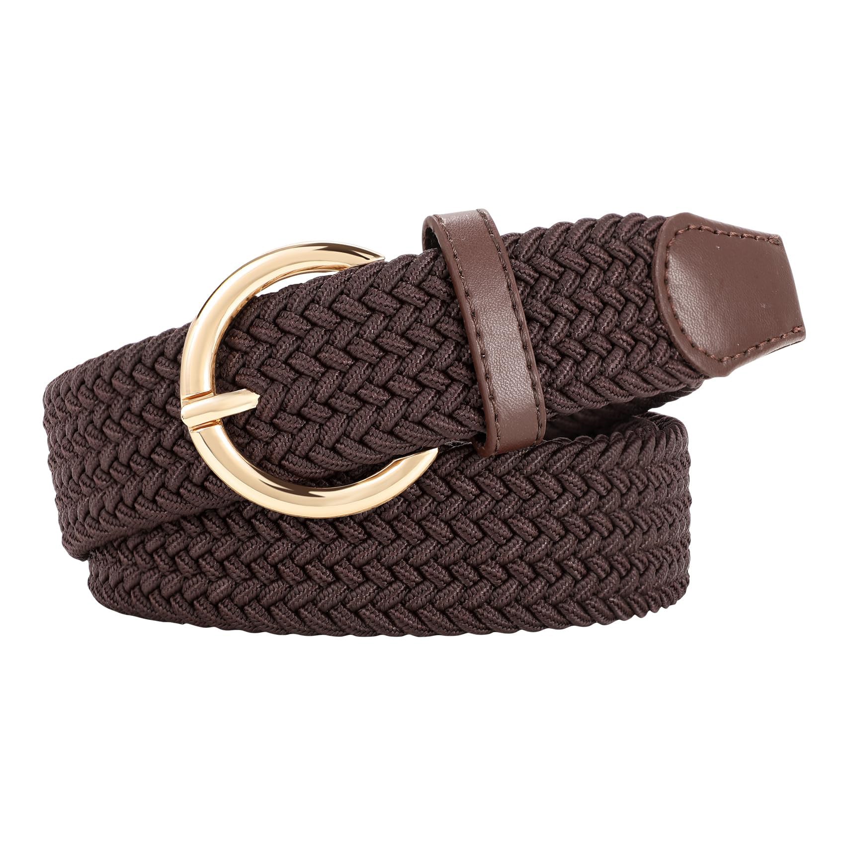 Women Men Woven Elastic Stretch Braided Waist Belt