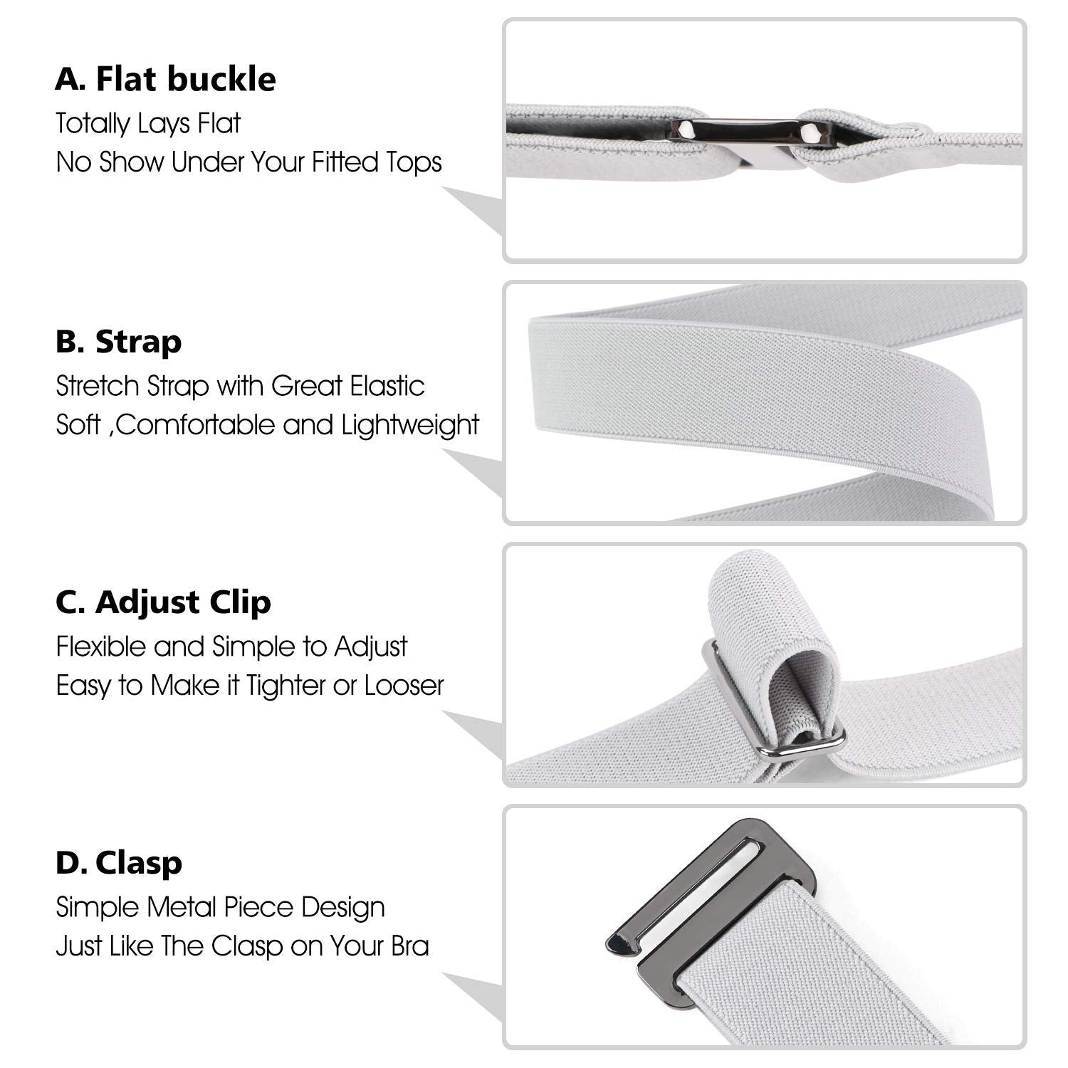 1-pack Invisible Elastic Web Strap Belt