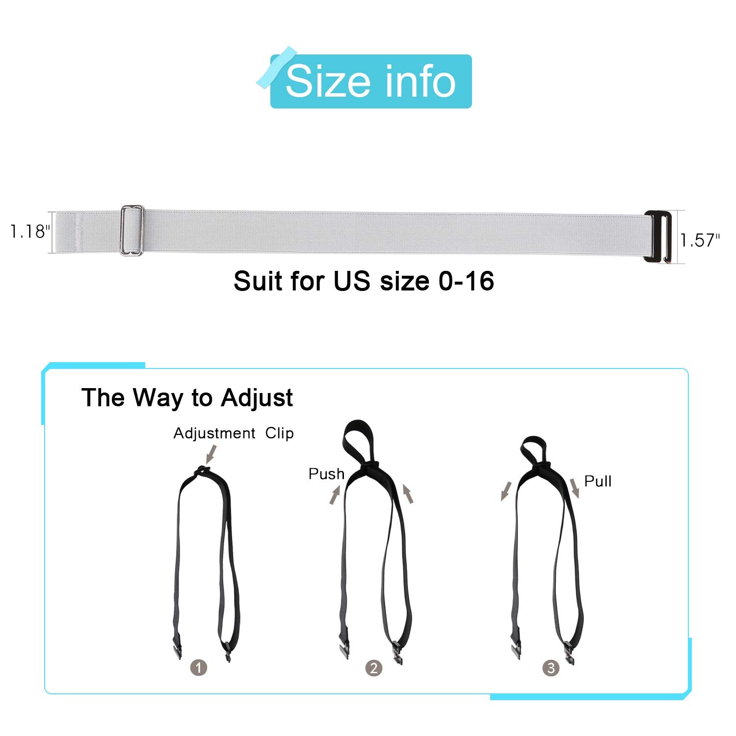 1-pack Invisible Elastic Web Strap Belt