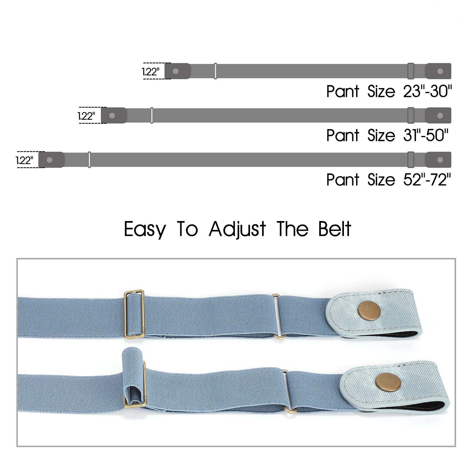 Unisex No Buckle Stretch Belt for Women Men