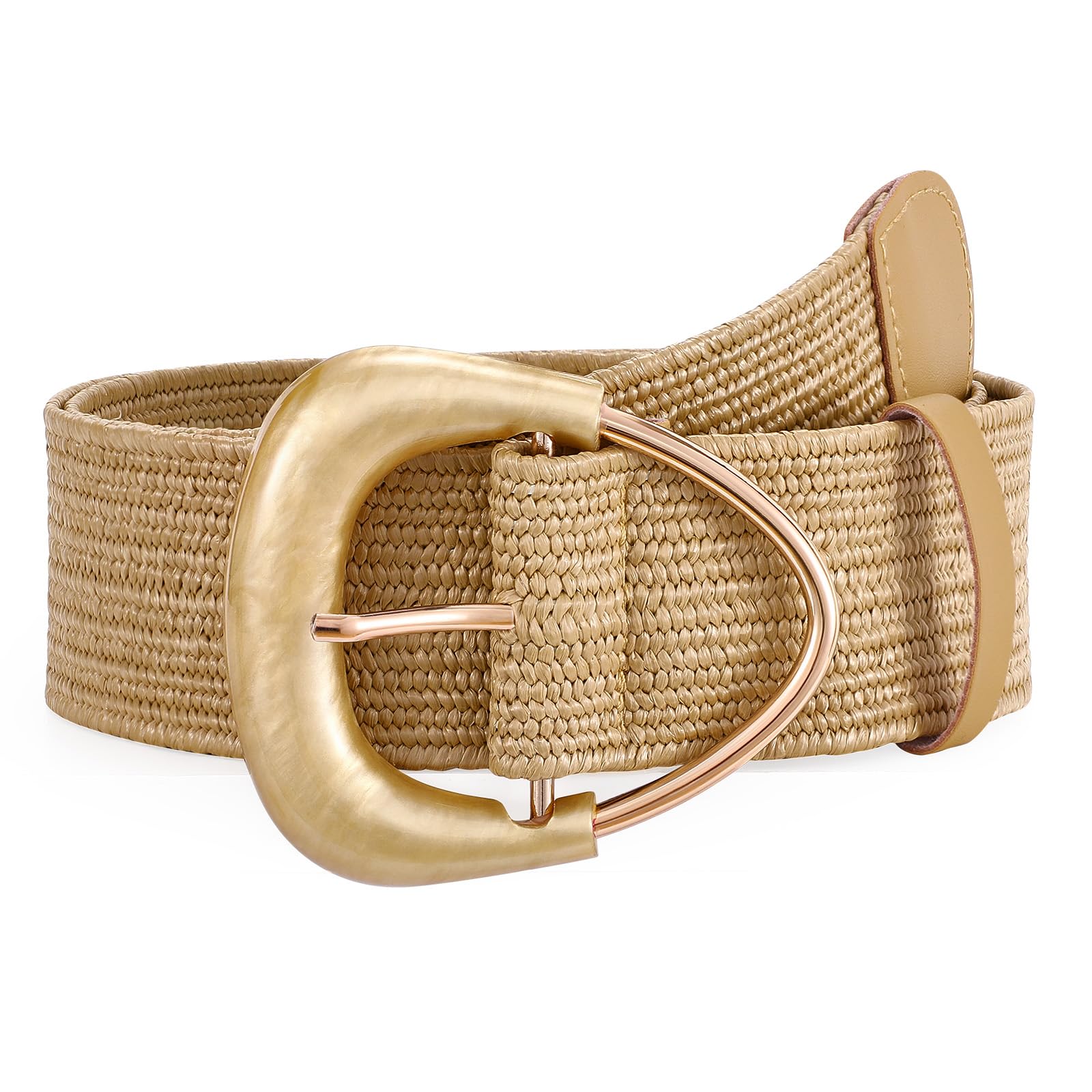 JASGOOD Straw Woven Elastic Belt