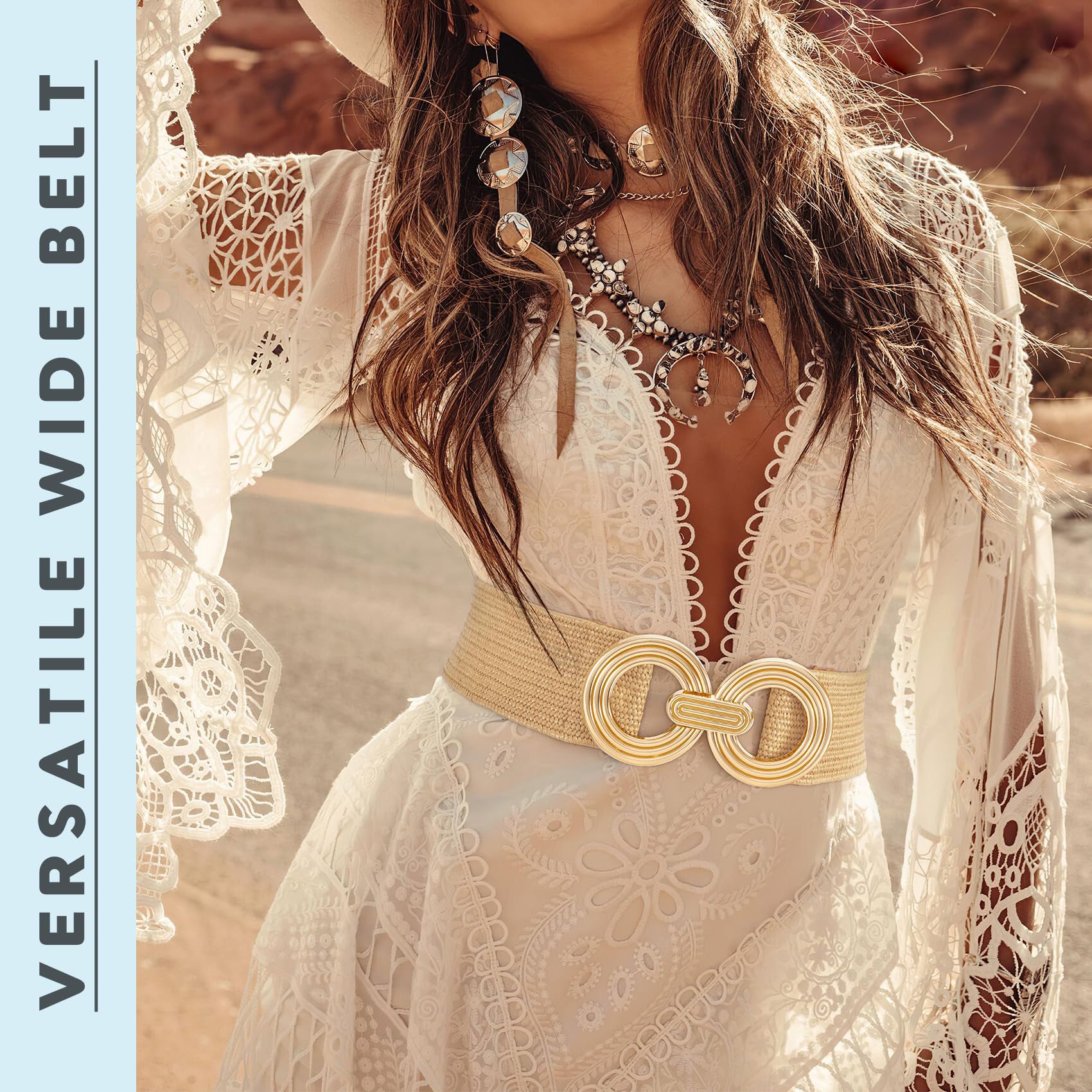 Straw Woven Elastic Belt