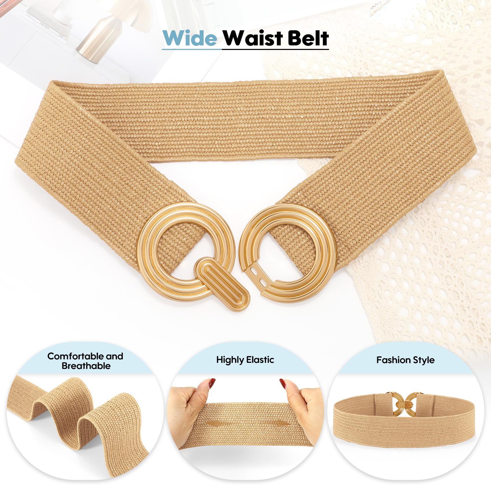 Straw Woven Elastic Belt