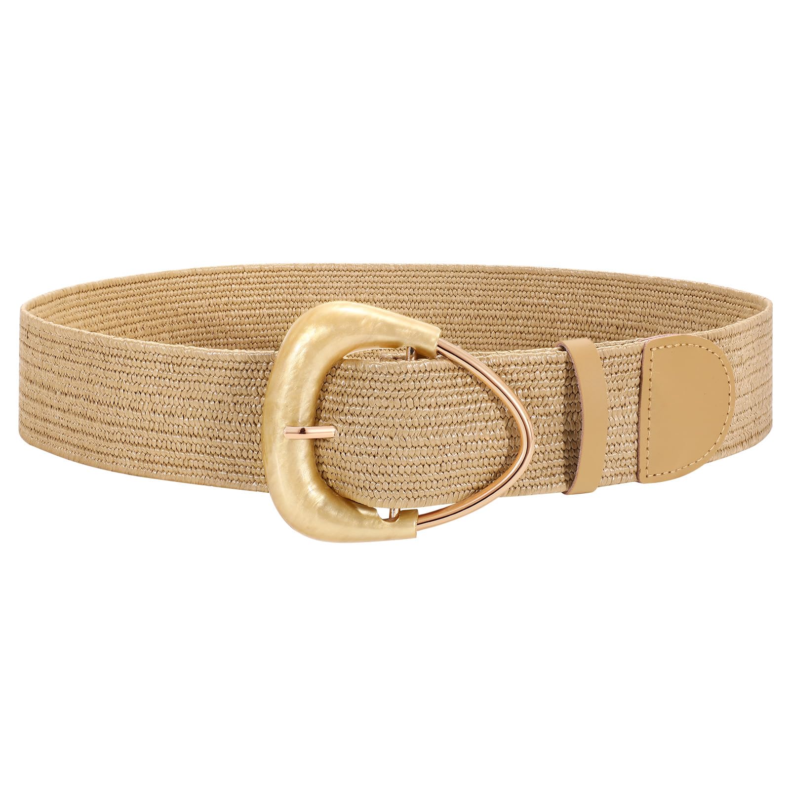 JASGOOD Straw Woven Elastic Belt