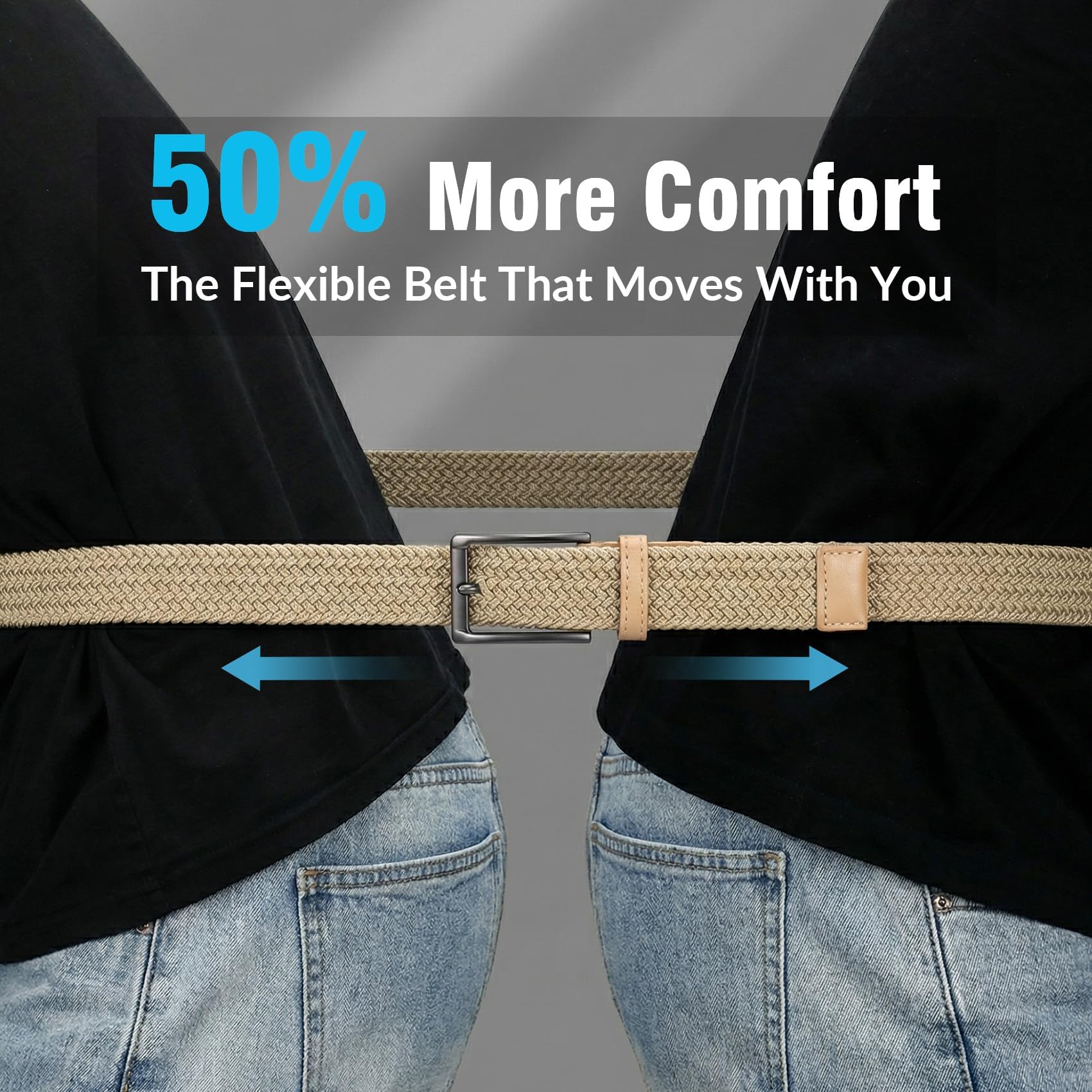 Braided Stretch Golf Belt for Men Women