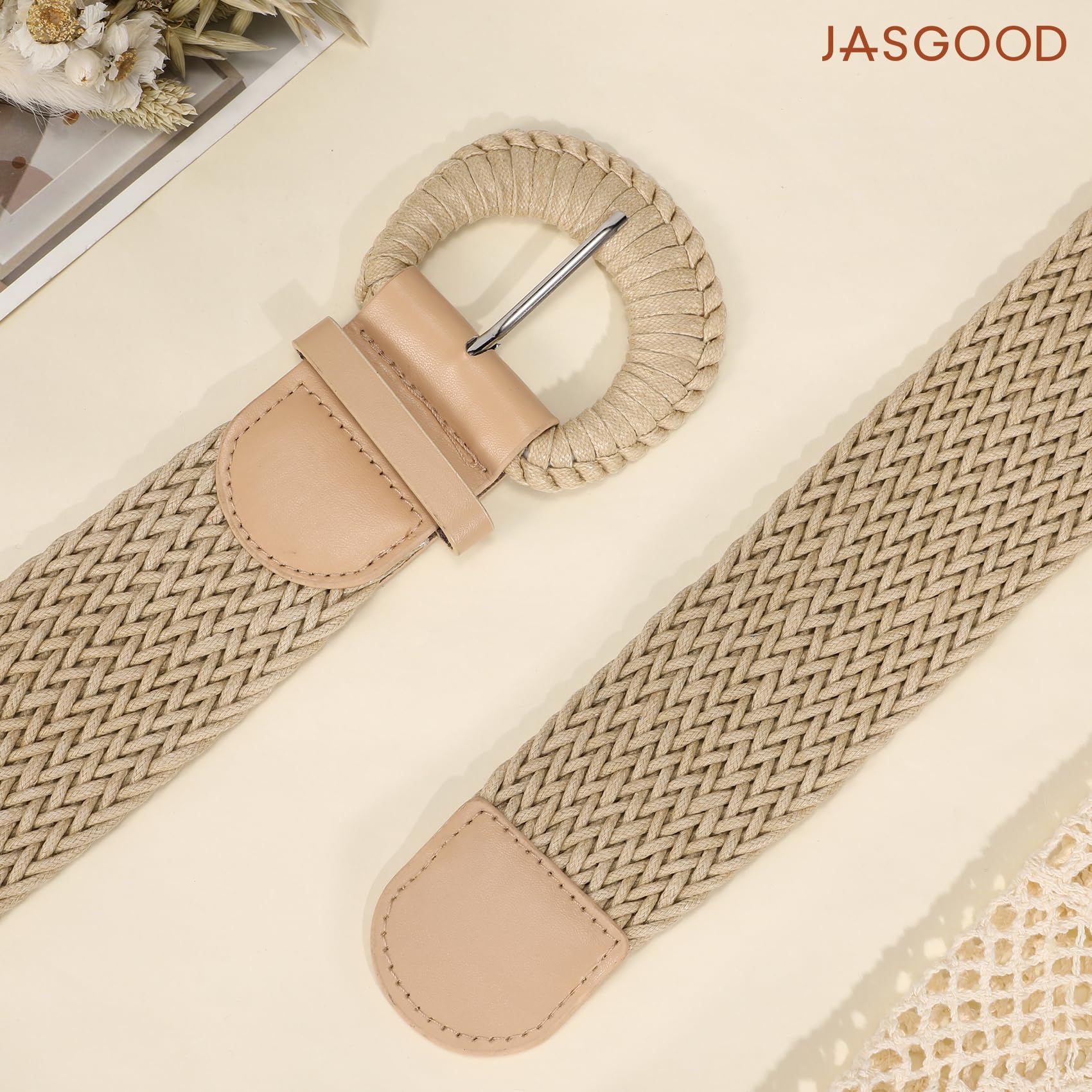 Wide Braided Boho Rattan Belt