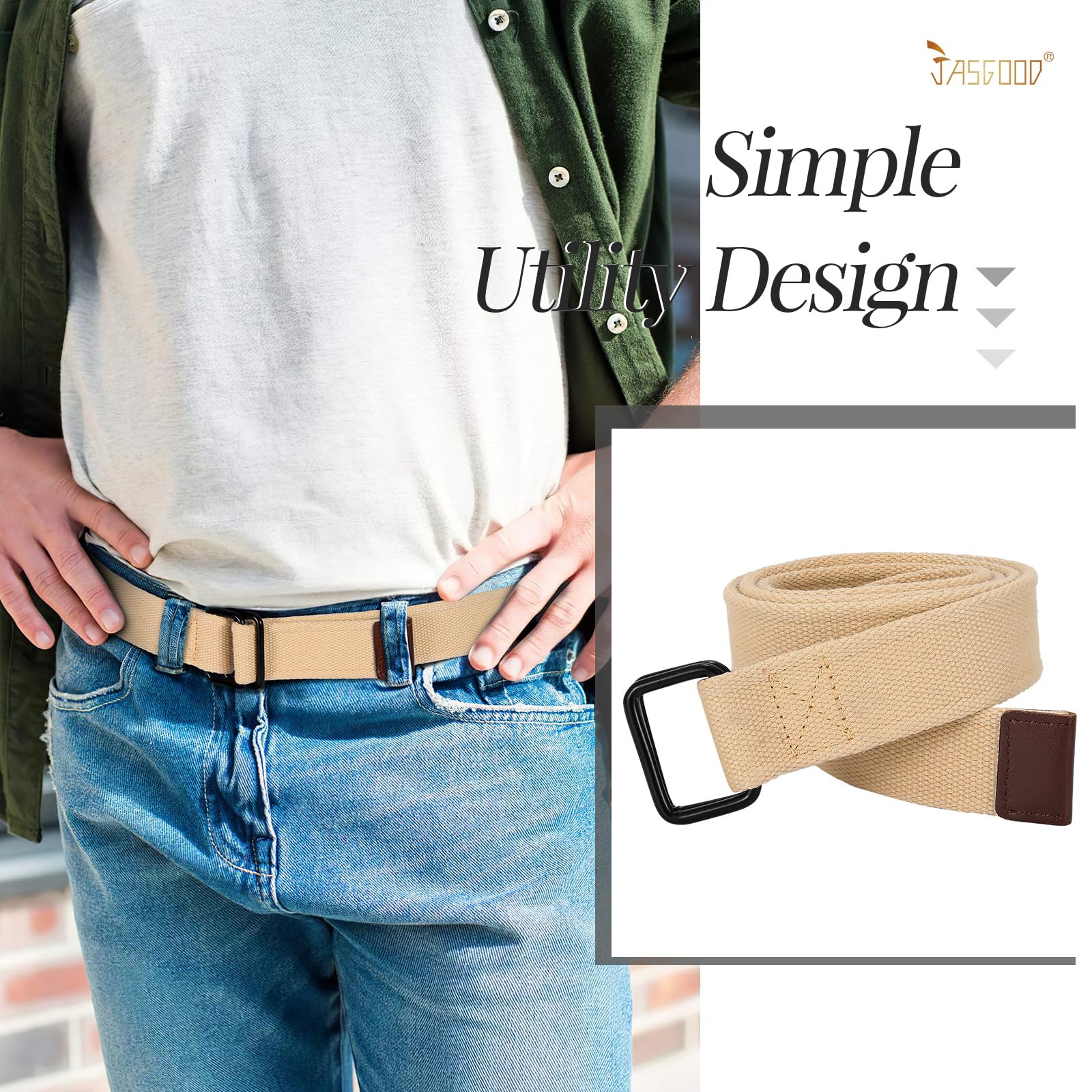 Plus Size Unisex Canvas Belt for Jeans
