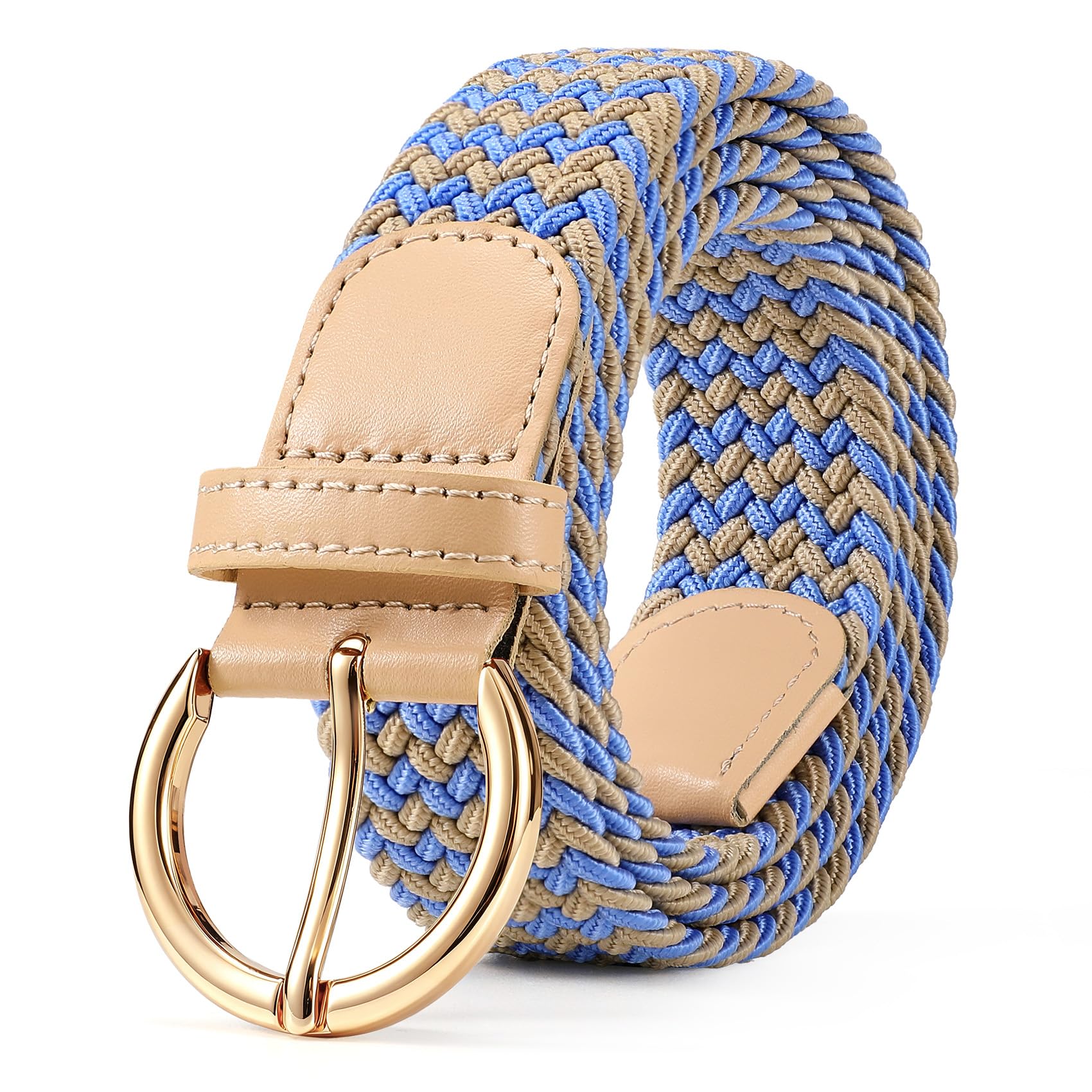 Women Men Woven Elastic Stretch Braided Waist Belt