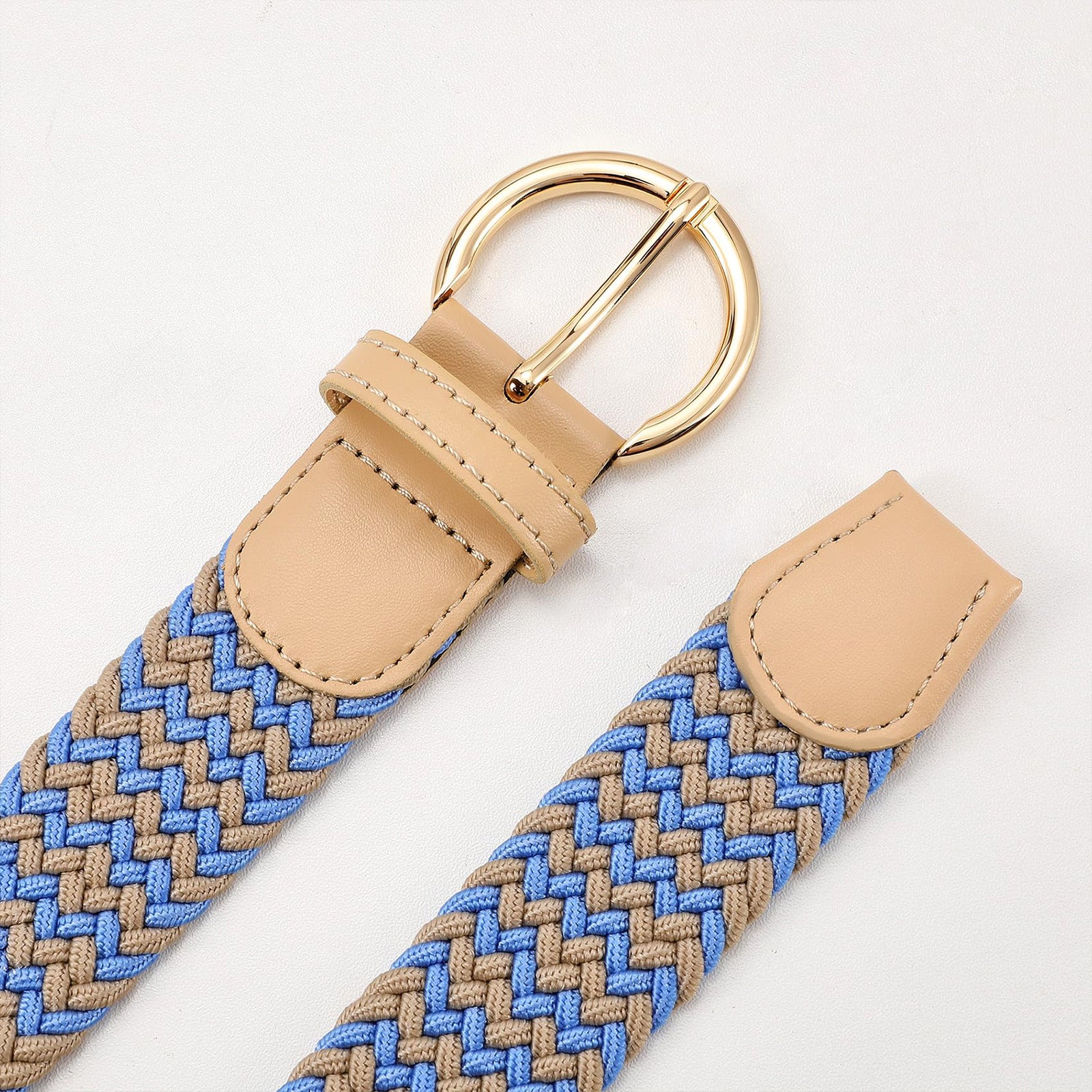 Women Men Woven Elastic Stretch Braided Waist Belt