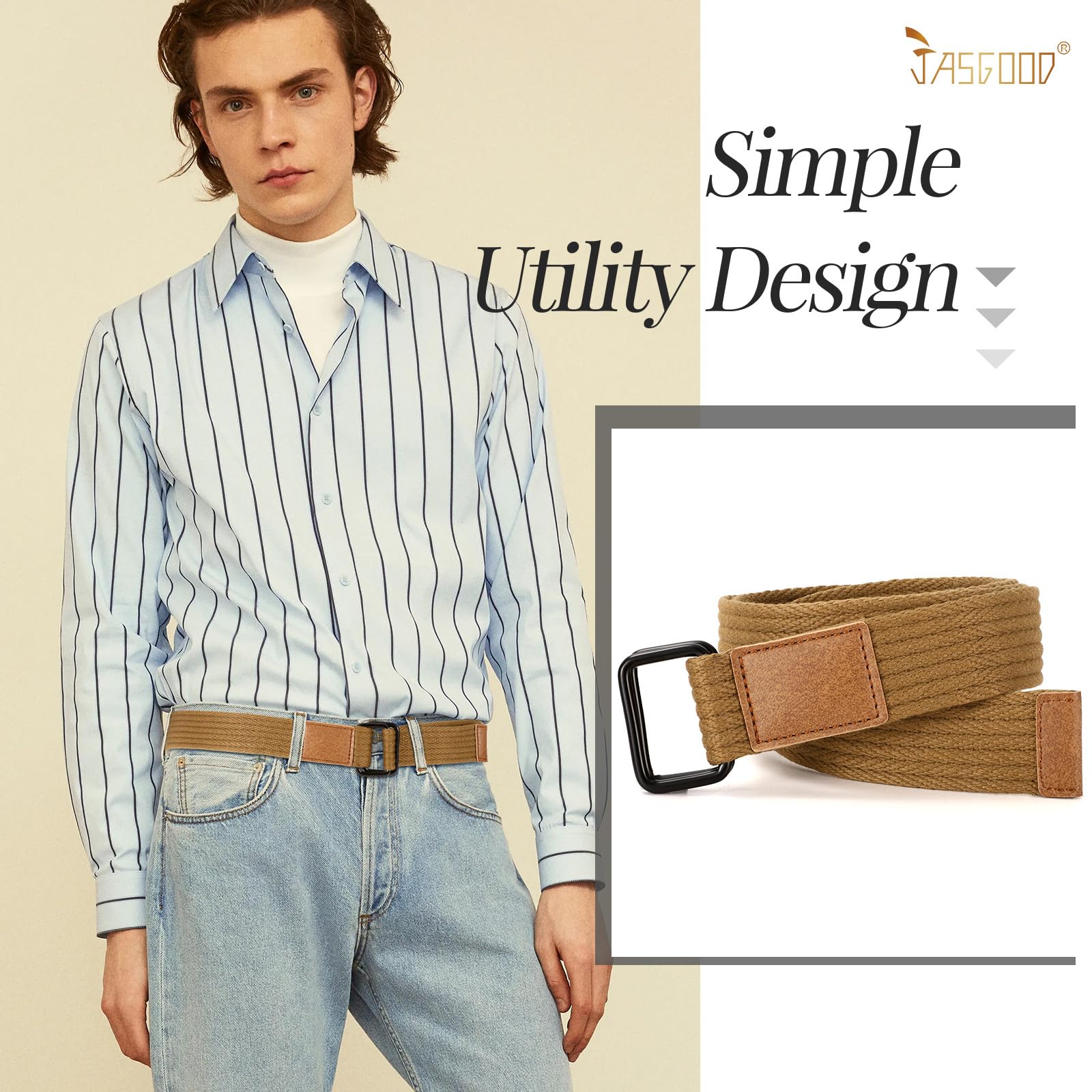 Plus Size Unisex Canvas Belt for Jeans