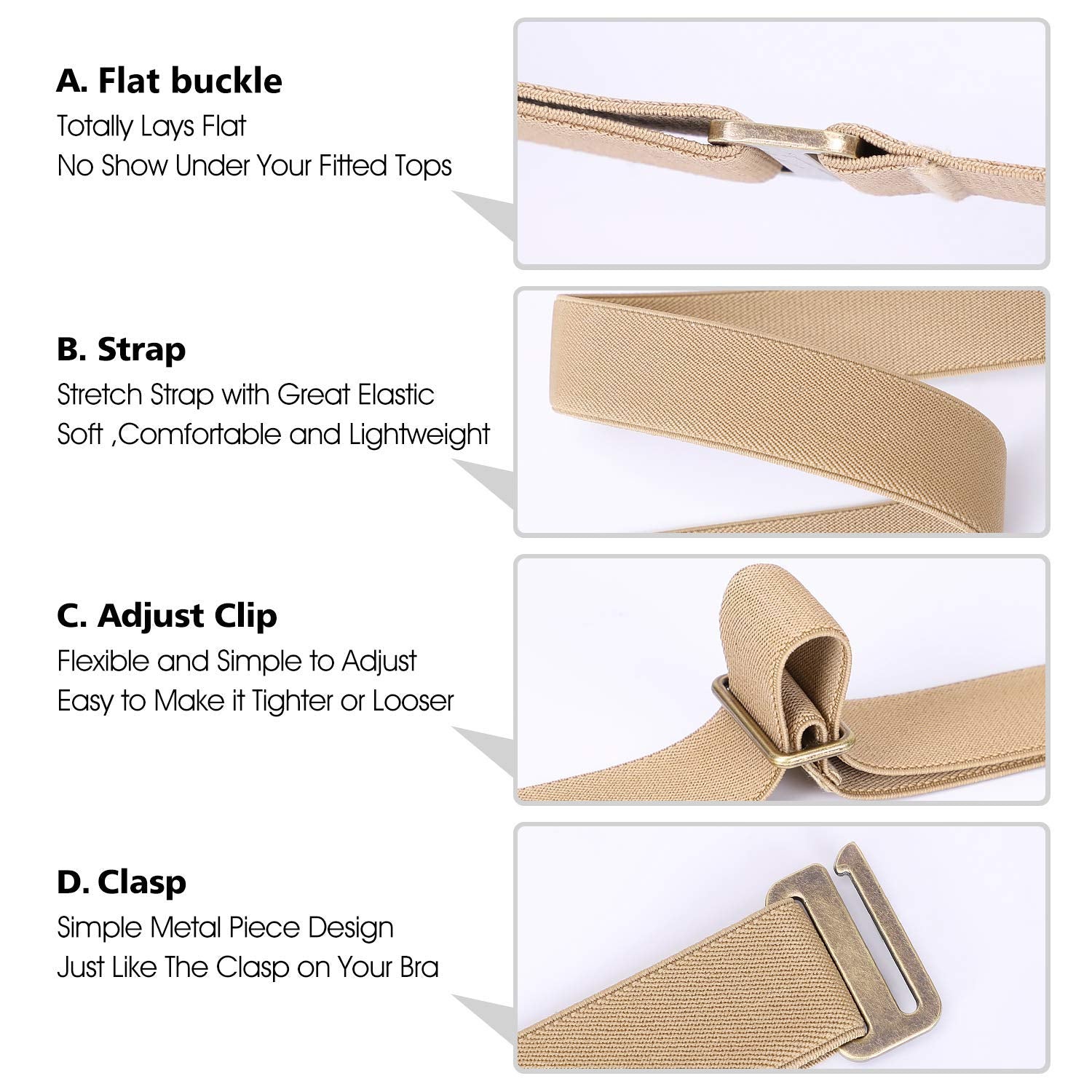 1-pack Invisible Elastic Web Strap Belt