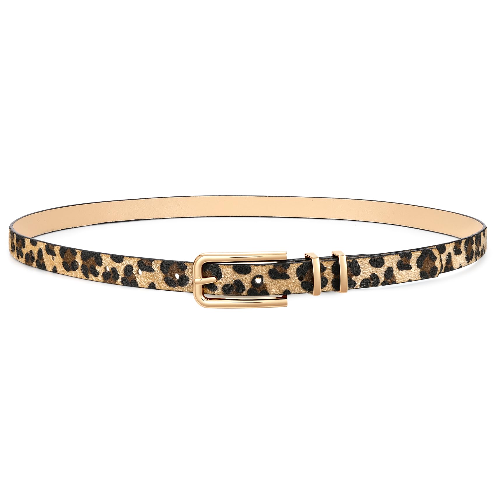 Thin Waist Belt with Square Gold Buckle