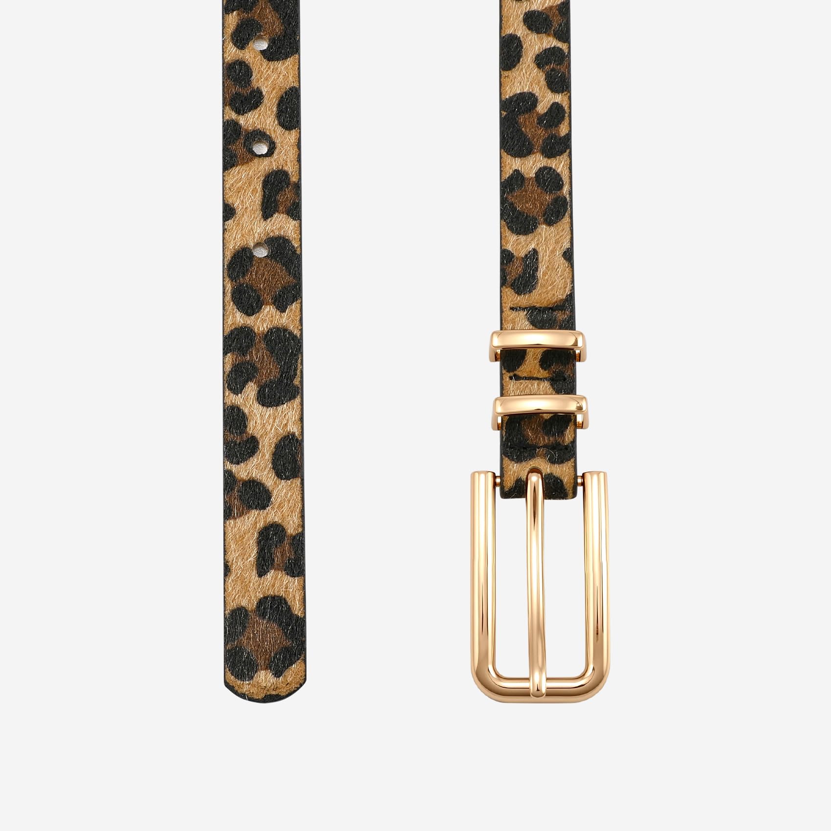 Thin Waist Belt with Square Gold Buckle