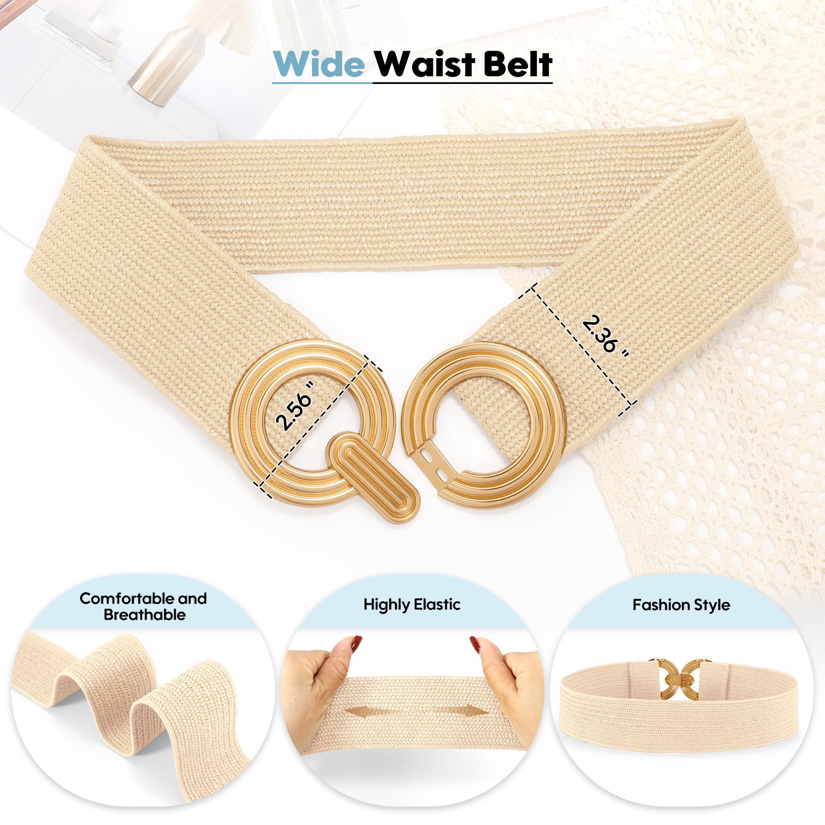 Straw Woven Elastic Belt