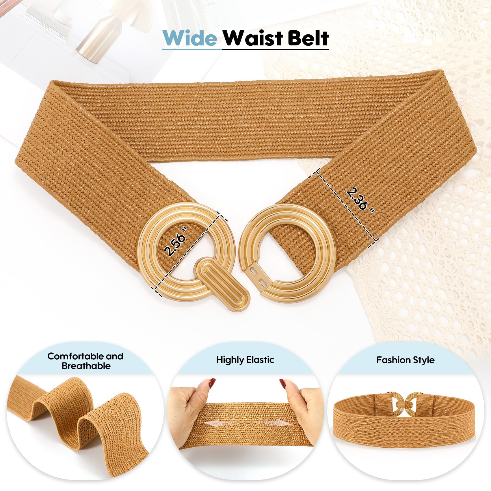 Straw Woven Elastic Belt