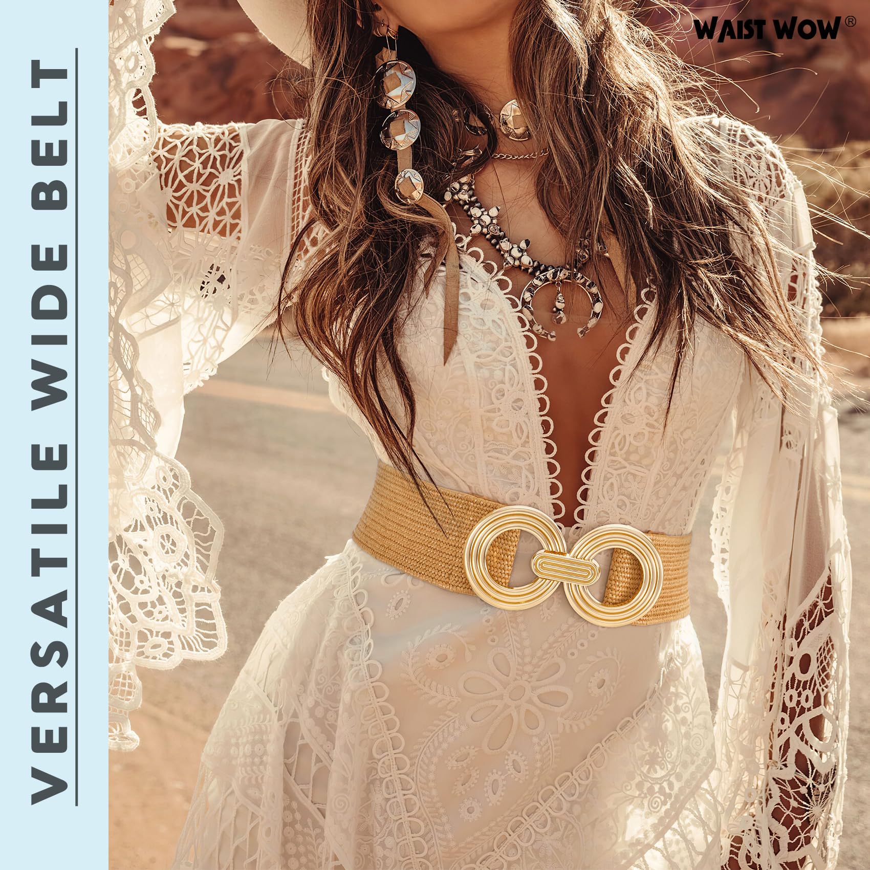 Straw Woven Elastic Belt