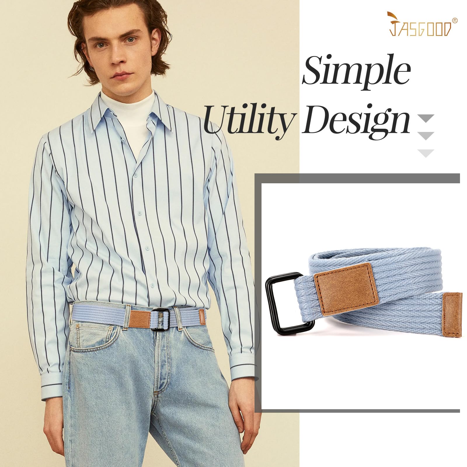 Plus Size Unisex Canvas Belt for Jeans