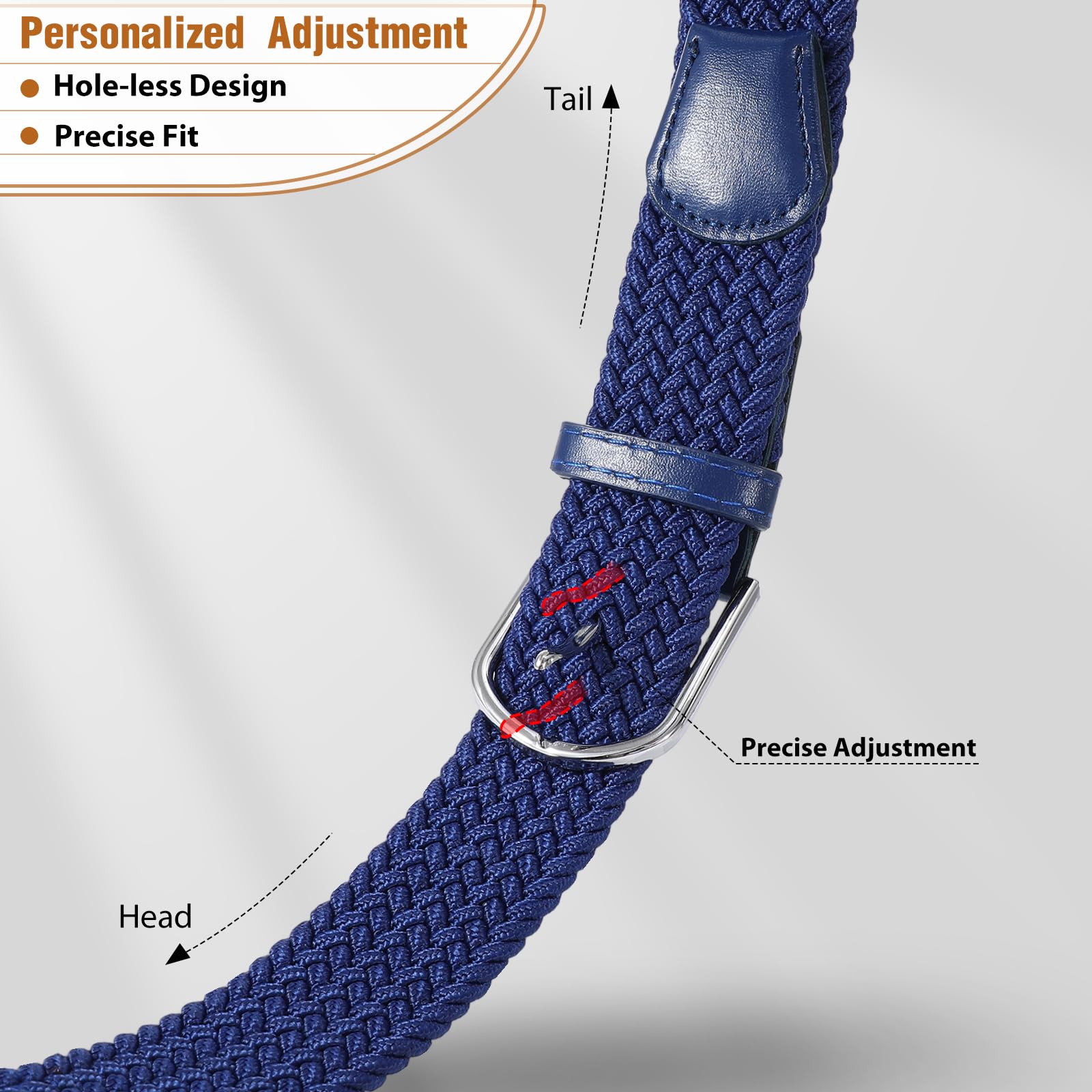 Braided Stretch Belt for Men Women