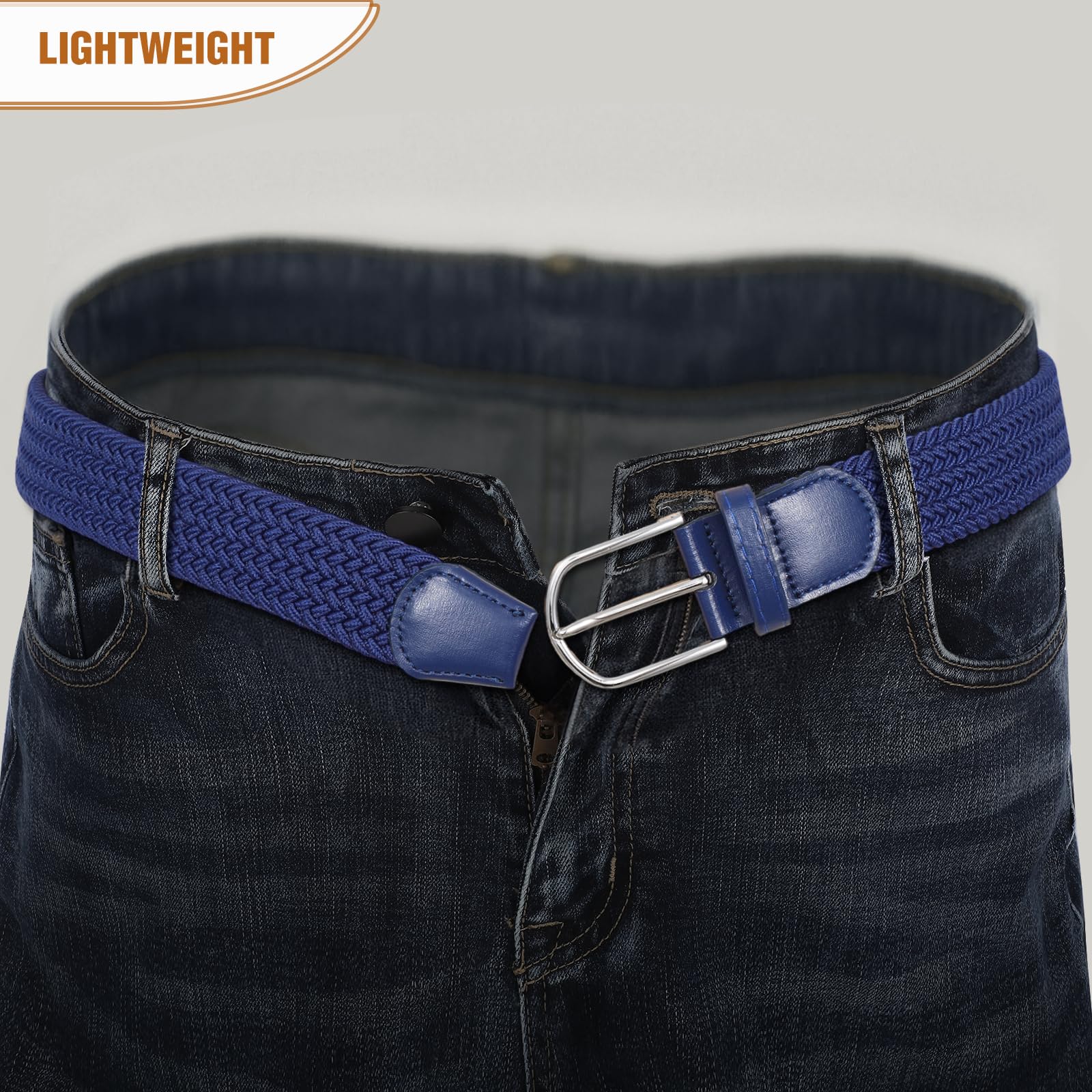 Braided Stretch Belt for Men Women