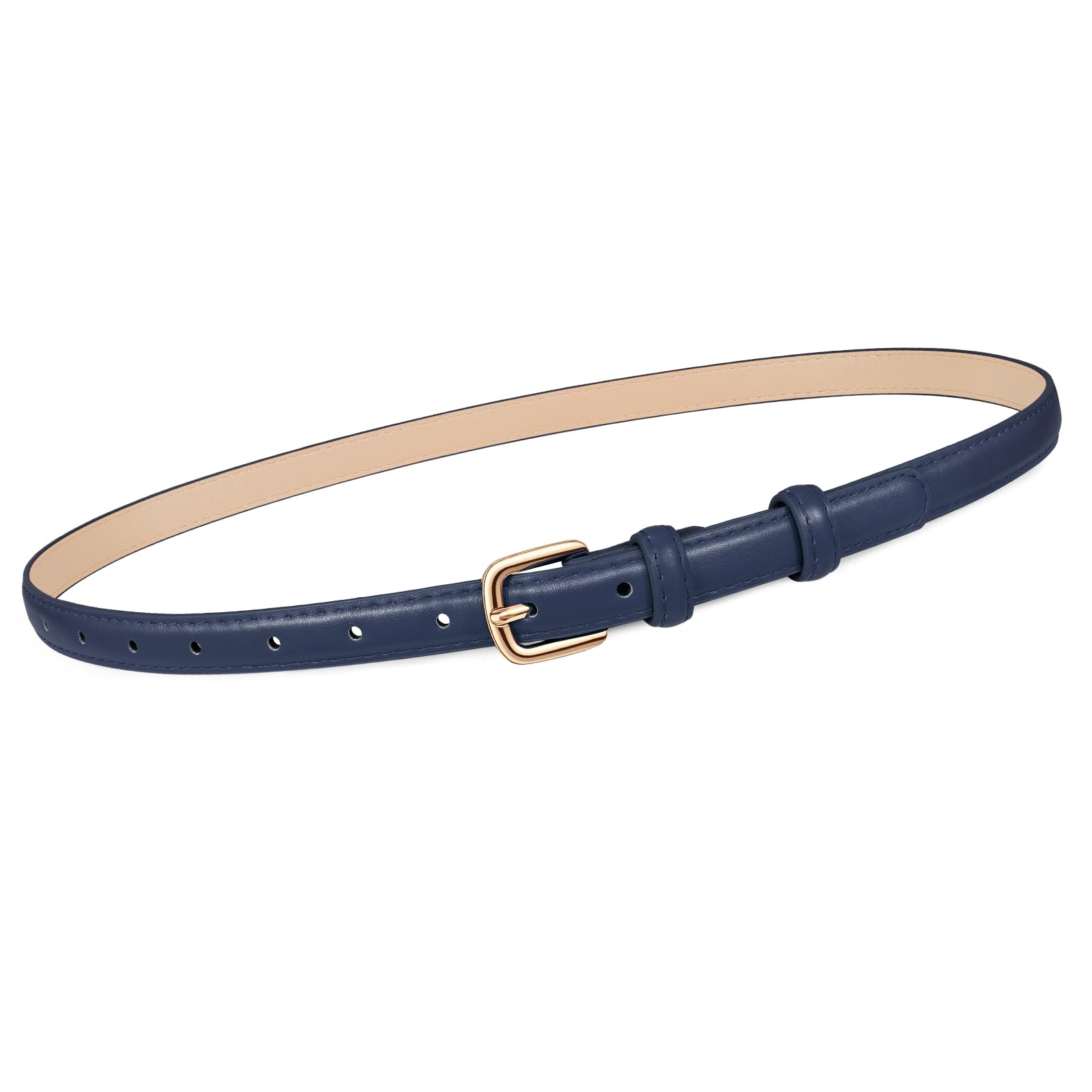 21 Colors Ladies Belt with Gold Buckle