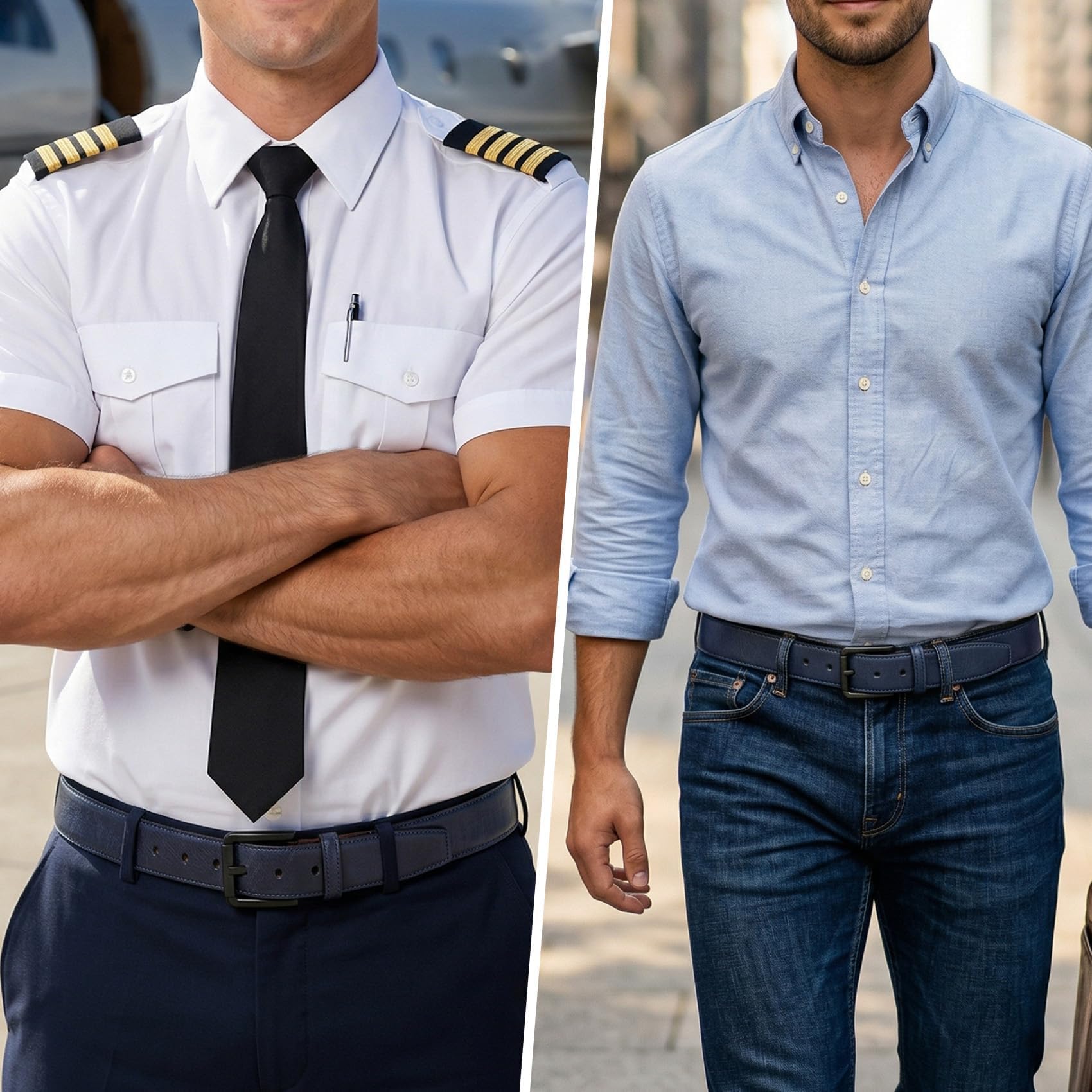 Nickel Free TSA Approved Leather Belt For Men