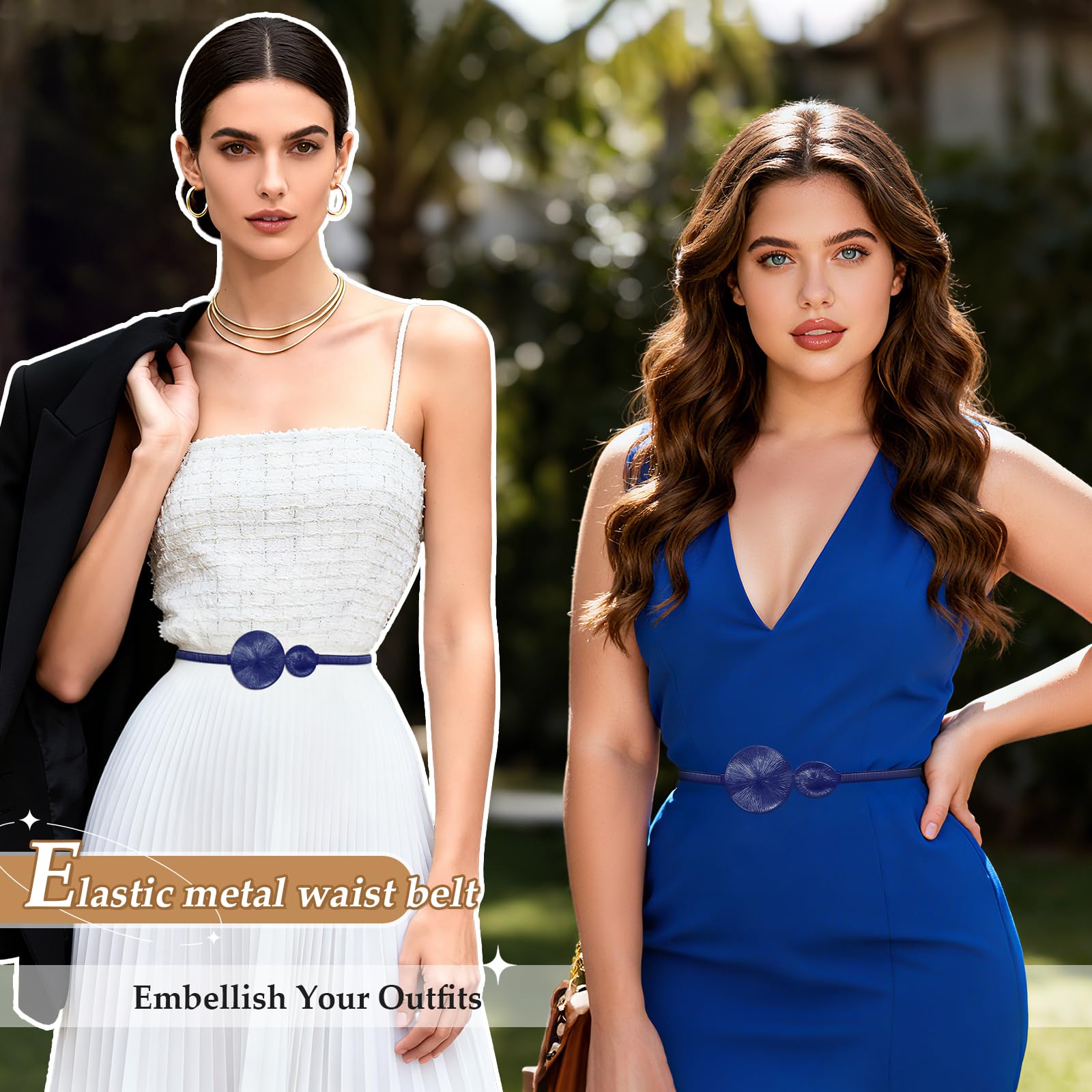 Skinny Stretch Thin Chain Belt For Dress