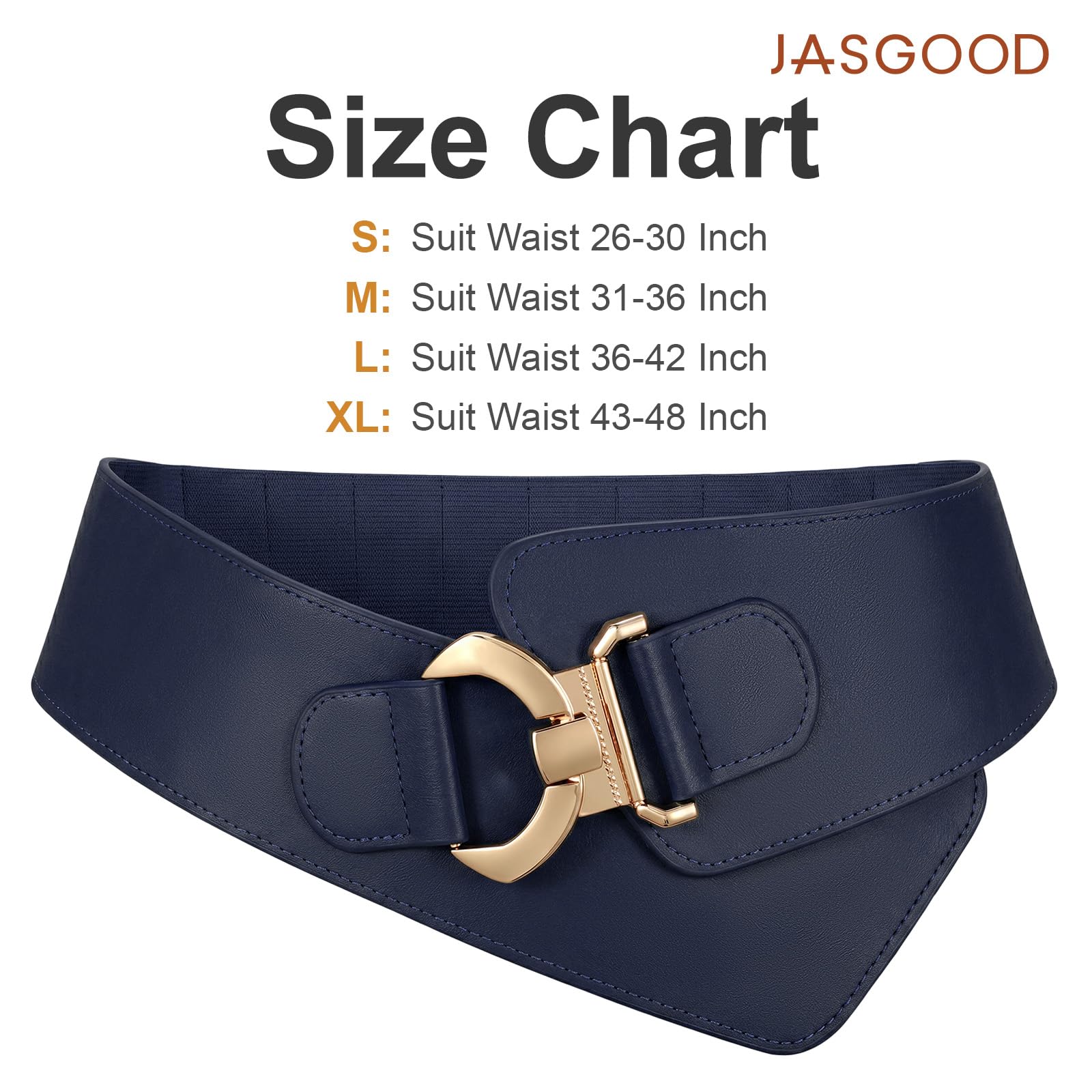 Gold Interlock Buckle Elastic Wide Belt