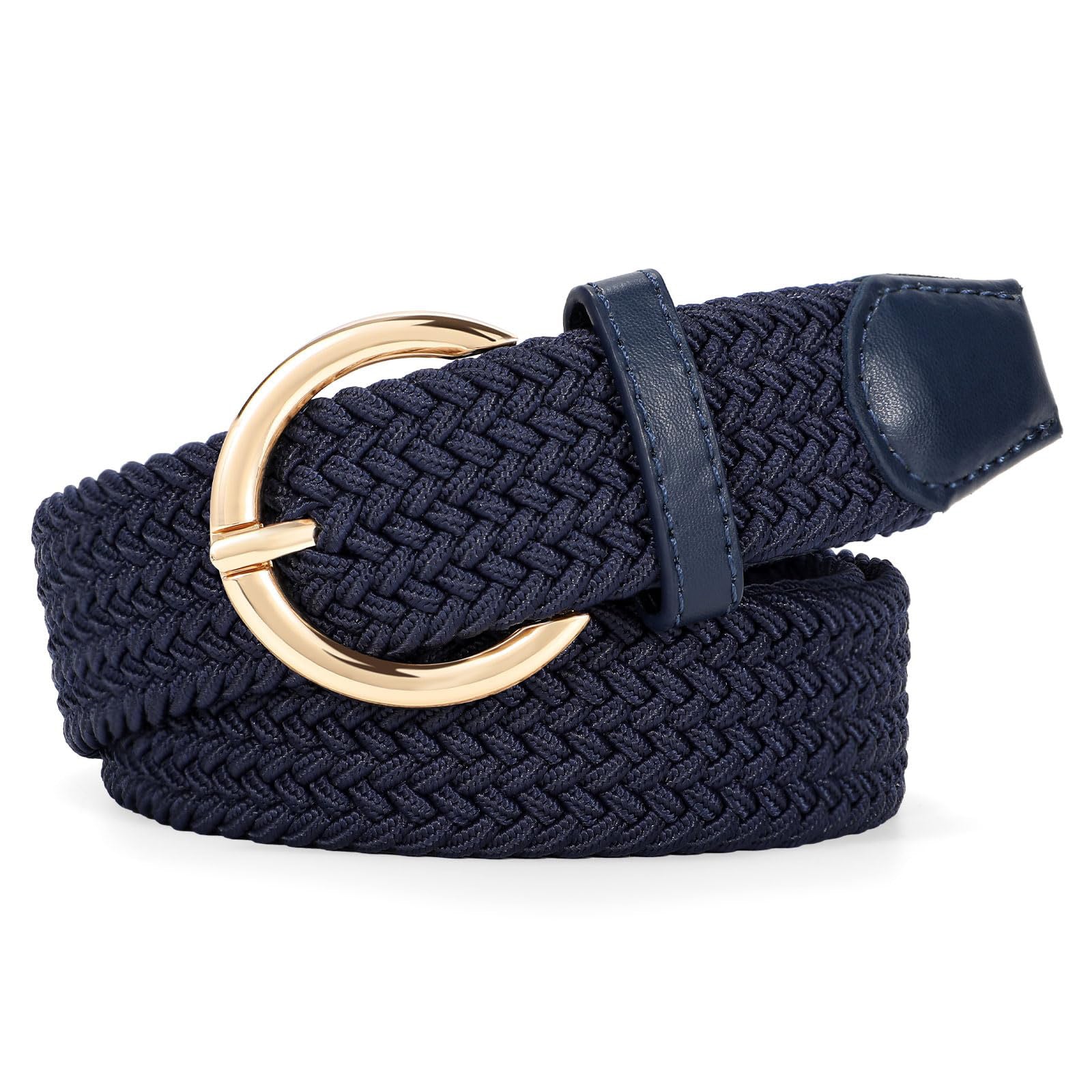 Women Men Woven Elastic Stretch Braided Waist Belt
