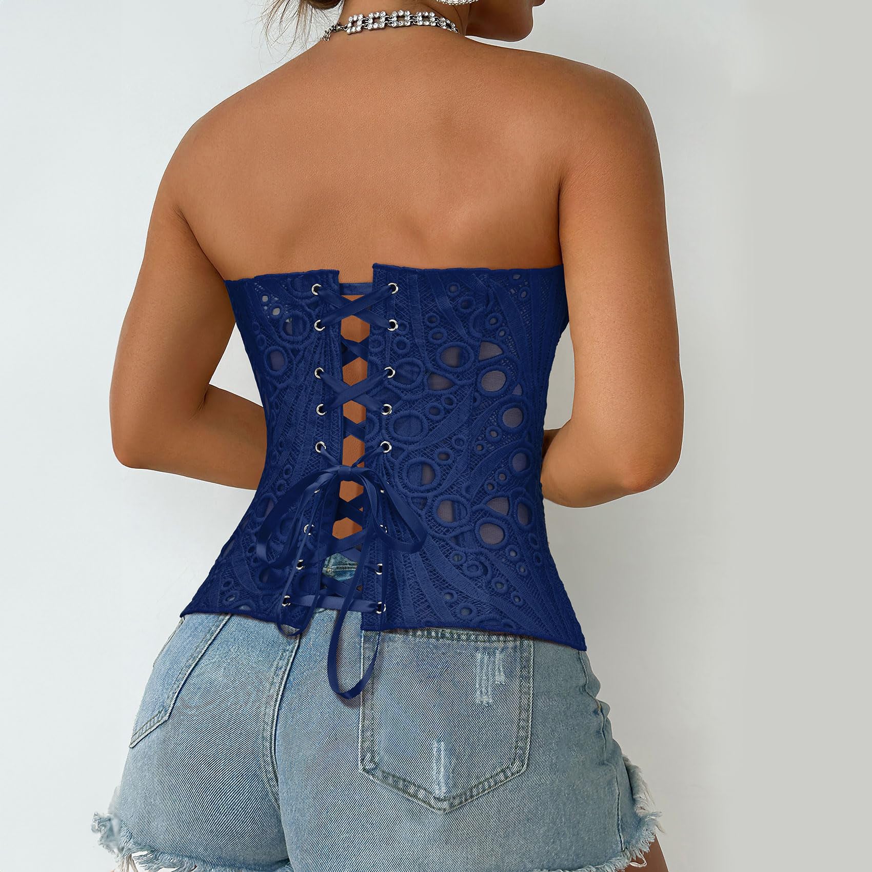Lace Up Corset Bustier Top