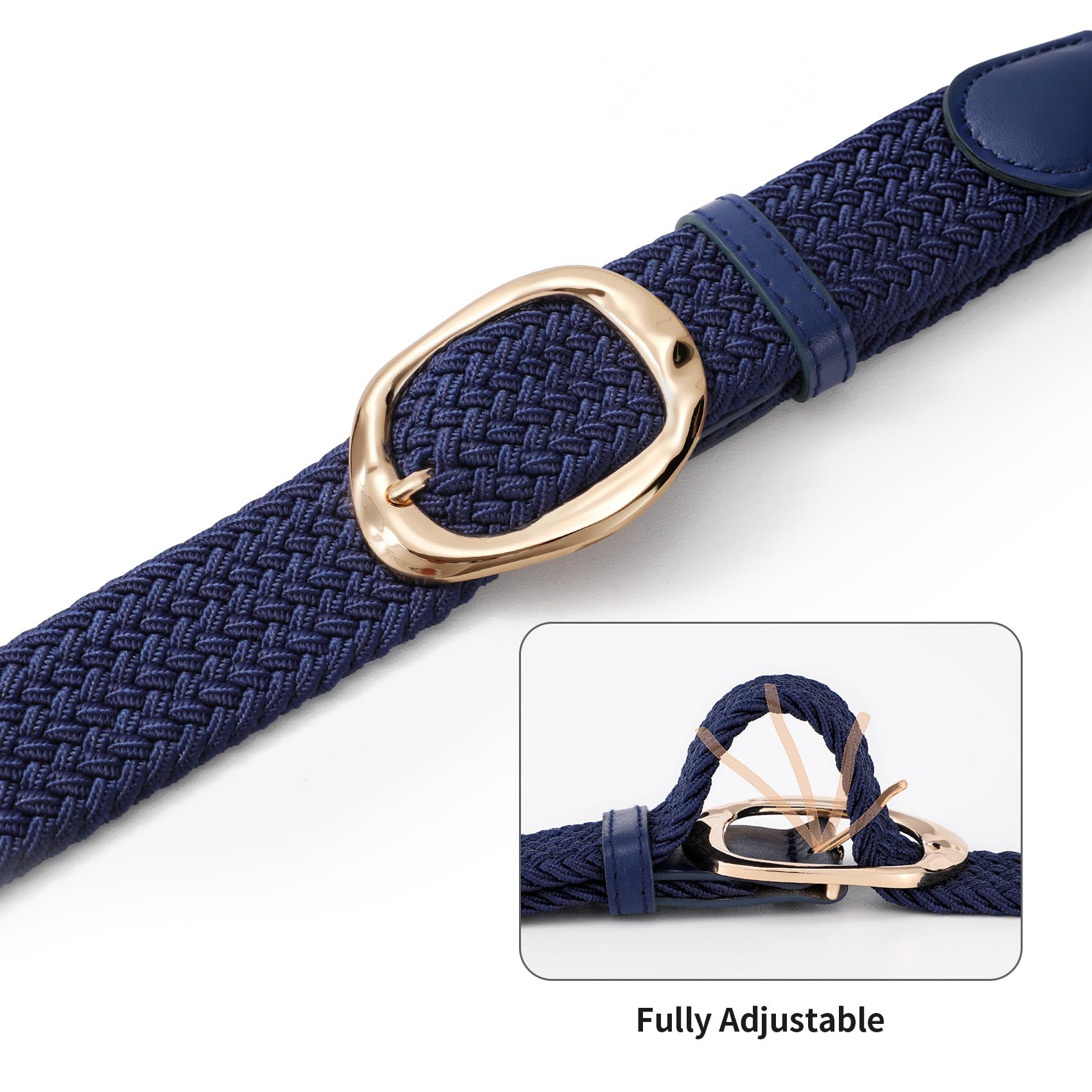 Women Braided Elastic Belt For Golf