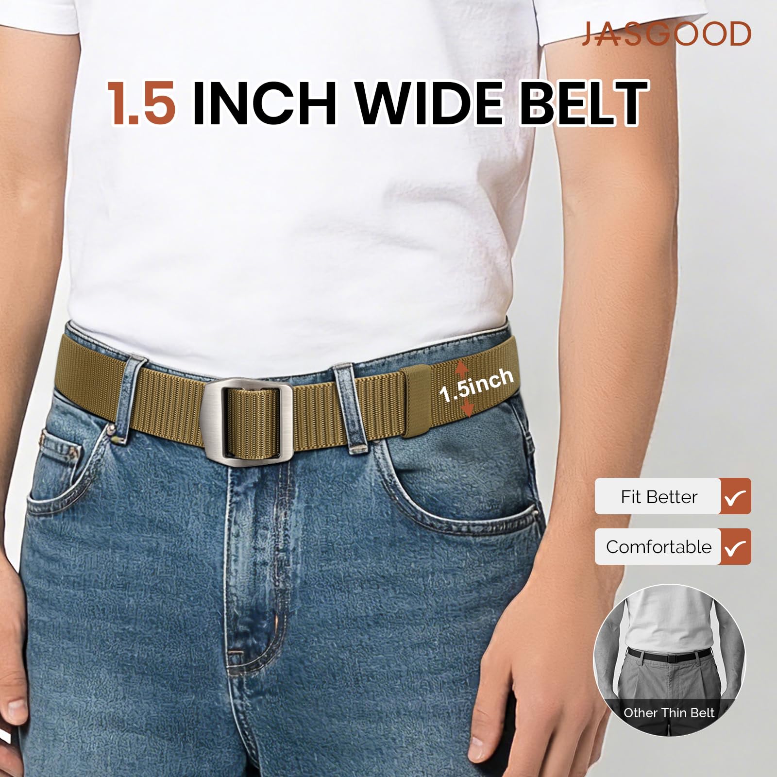 Heavy Duty Military-style Tactical Belt with Metal Buckle - JASGOOD OFFICIAL
