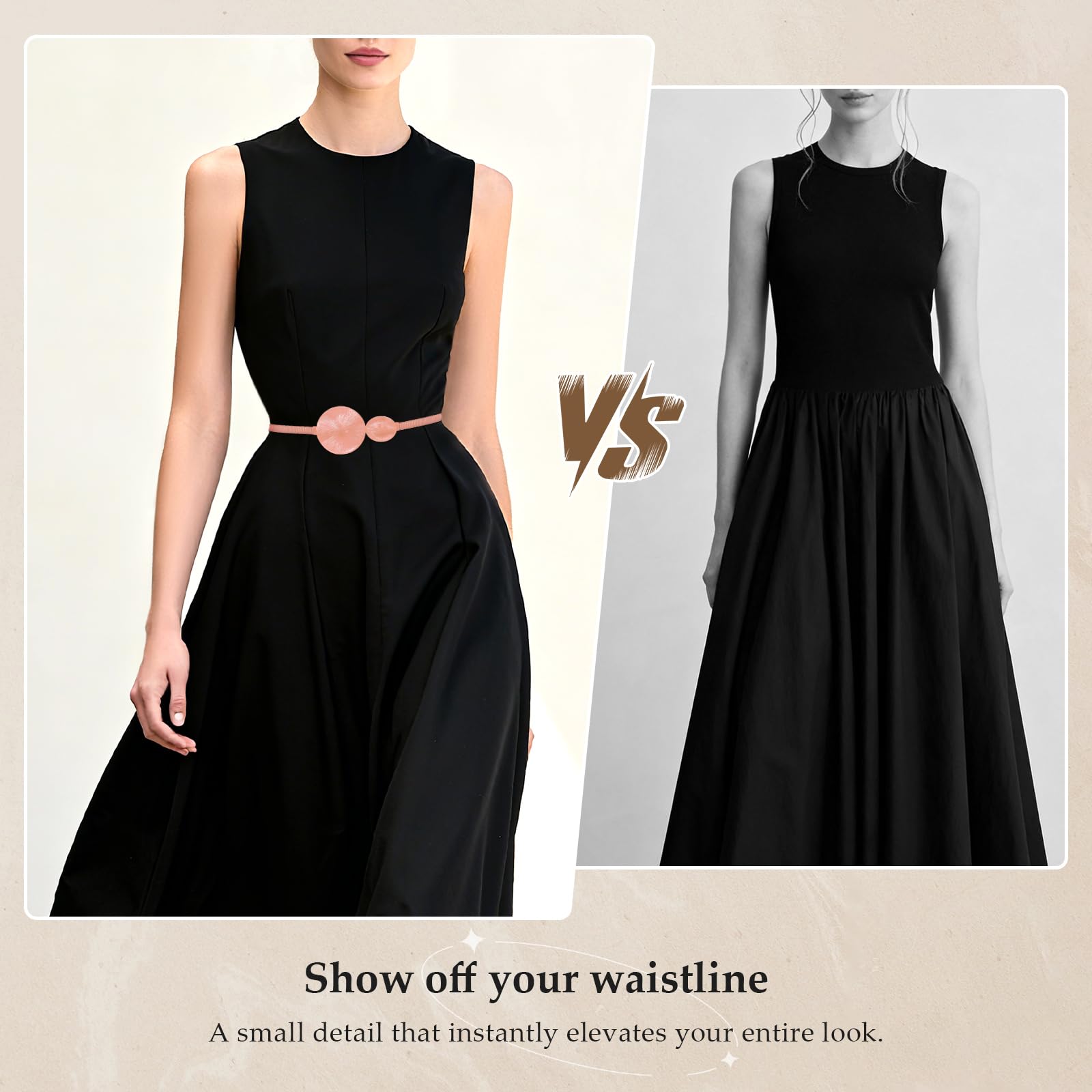 Skinny Stretch Thin Chain Belt For Dress