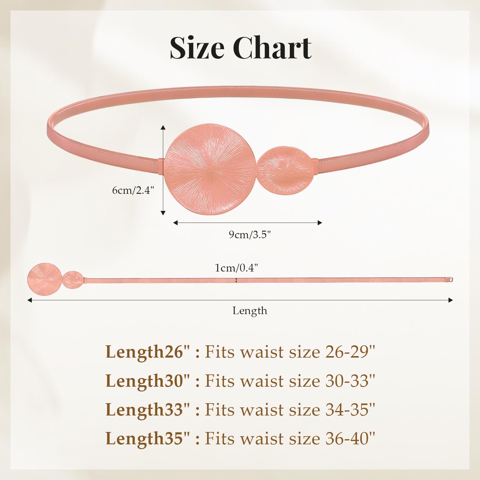Skinny Stretch Thin Chain Belt For Dress